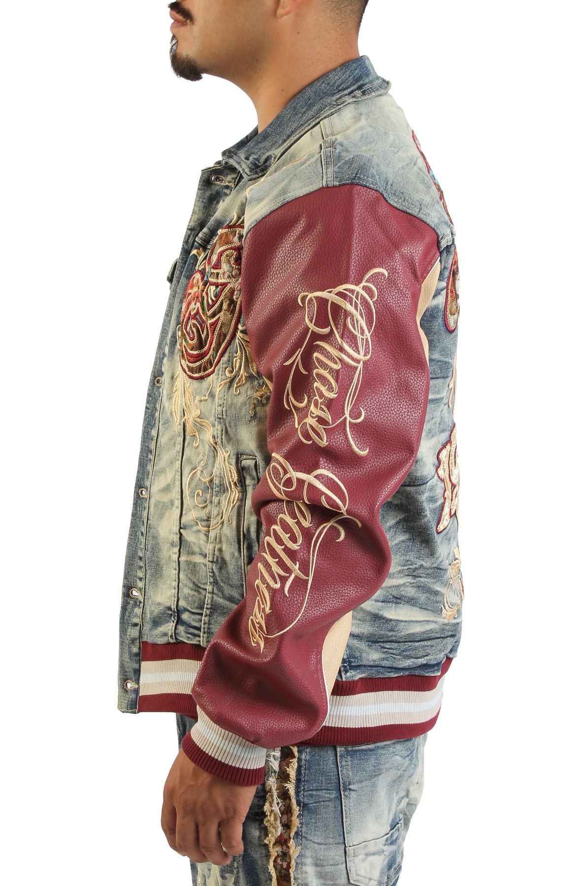SMOKE RISE Grandeur Varsity Jacket JJ25514SK-TOAST - Shiekh