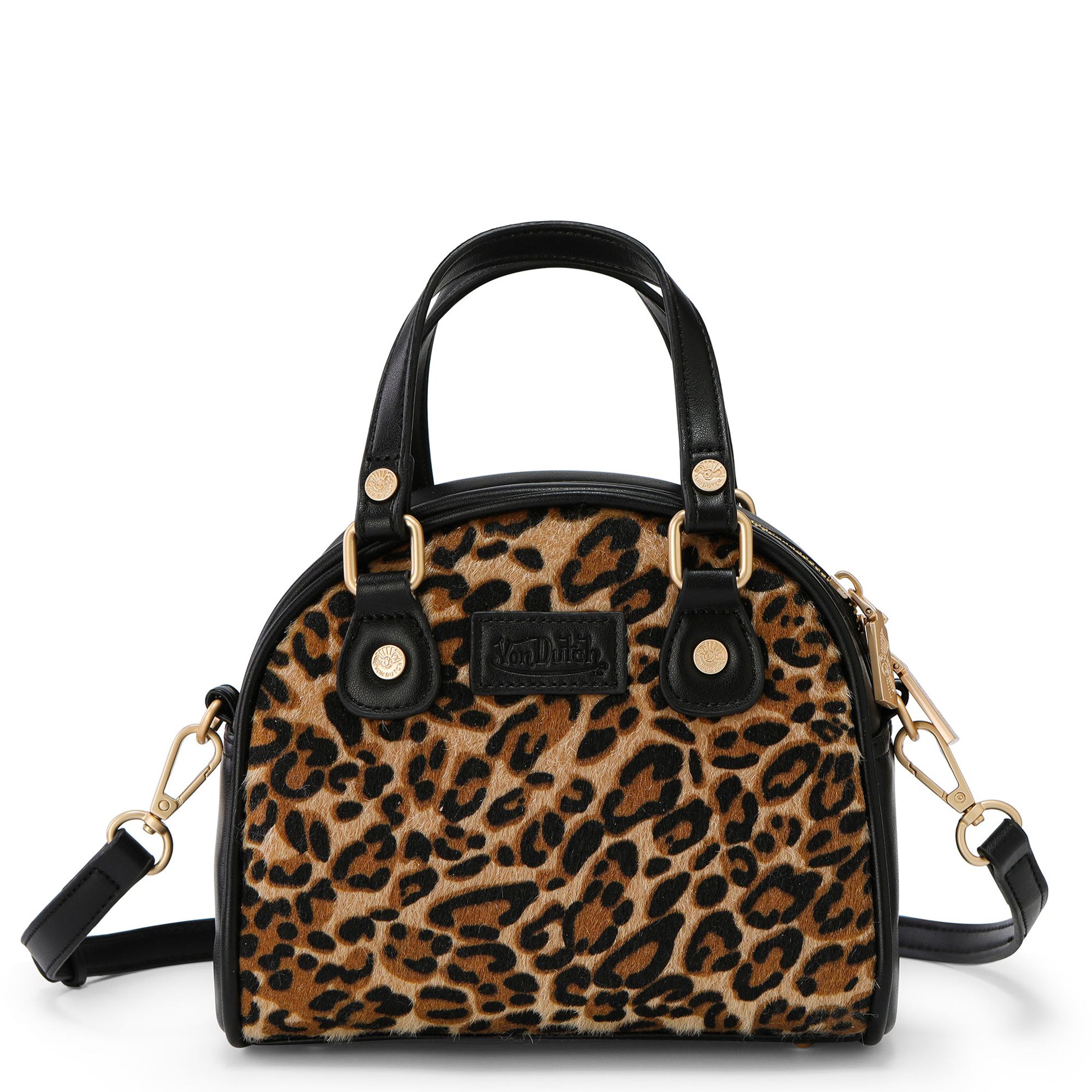 VONDUTCH Vegan Pony Hair Cheetah Bowling Bag VDBB-1001LEO - Shiekh