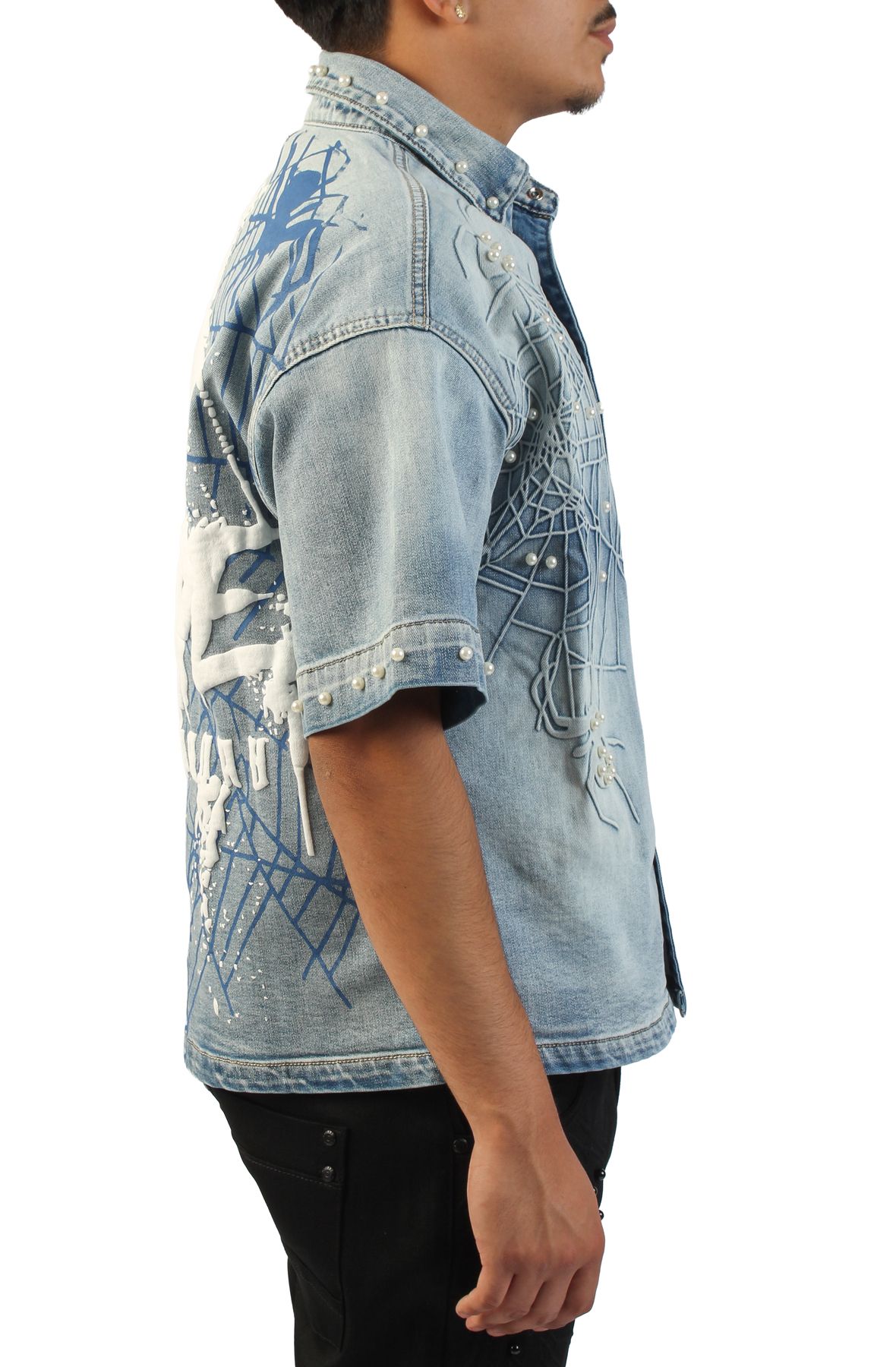 PUBLIK Escape Web Denim Shirt KS2608-MED - Shiekh