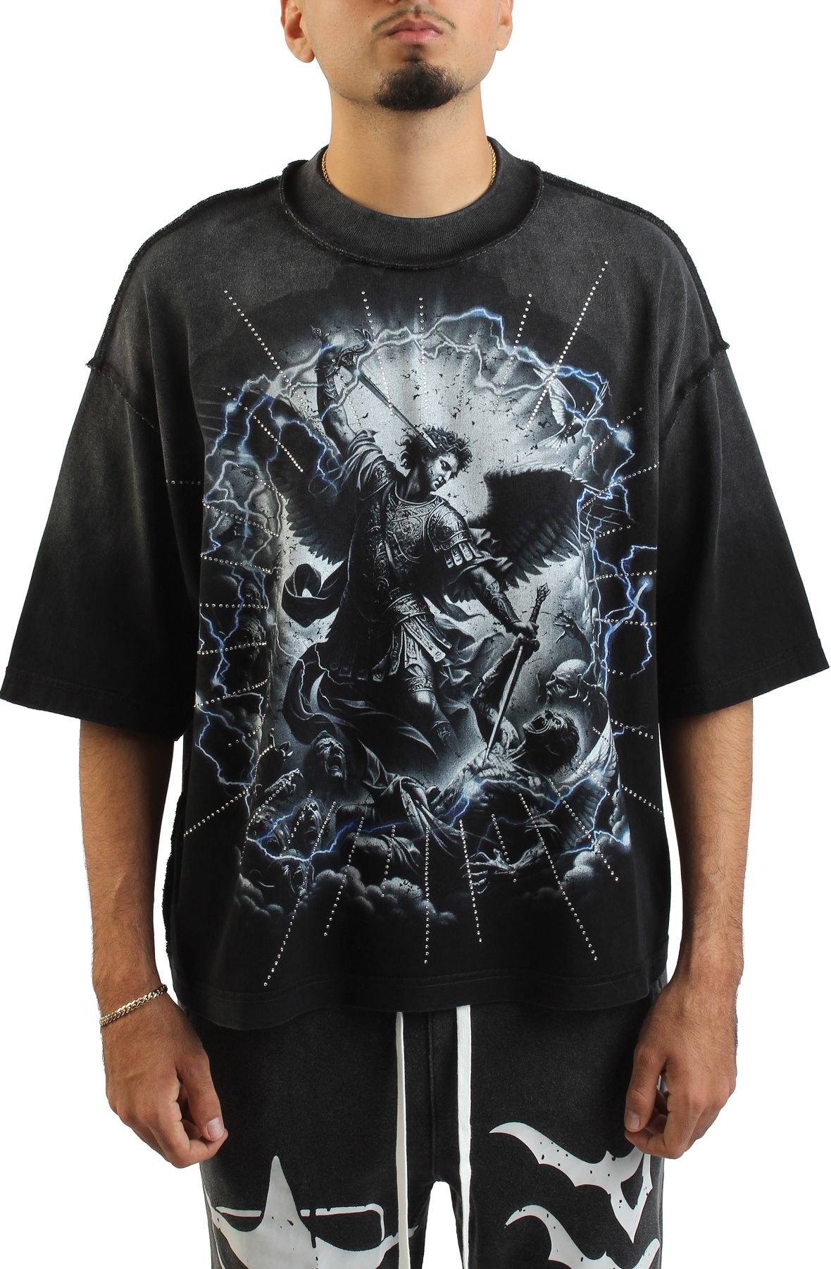 RARE PEACE Mad Angel Crop T-Shirt RT5009-BLK - Shiekh