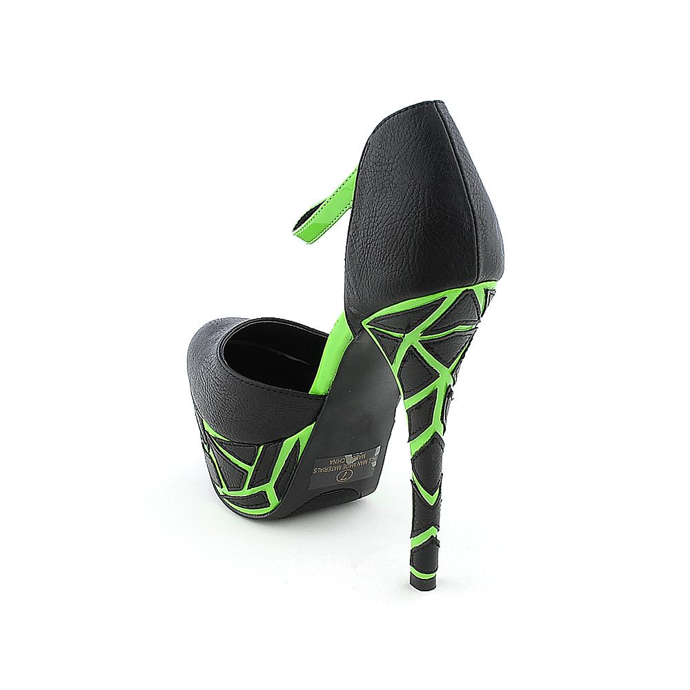 Women�s 042 High Heel Dress Shoe Black/Neon Green