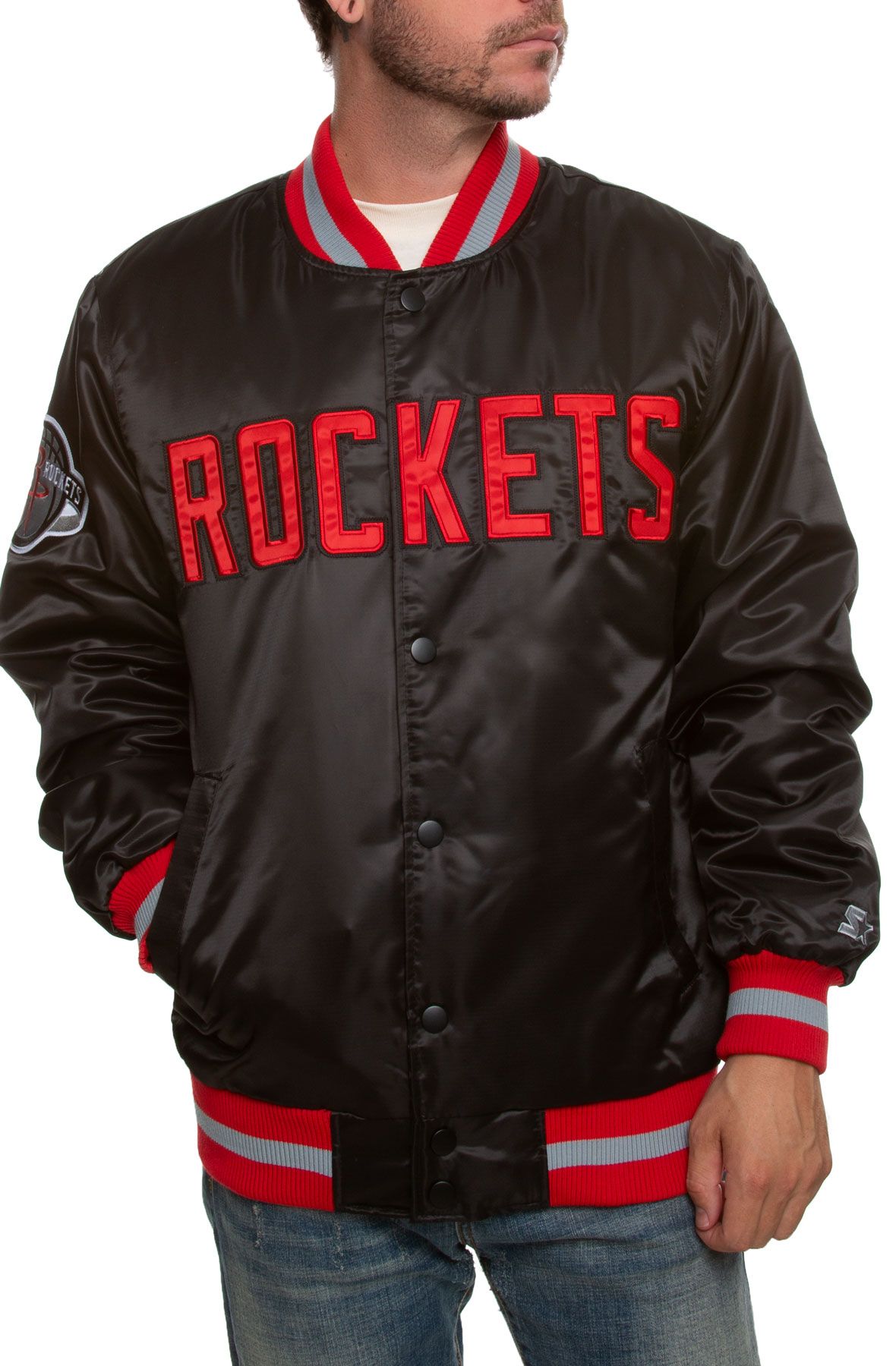 Houston Rockets Jacket  Black & Red Bomber Jacket