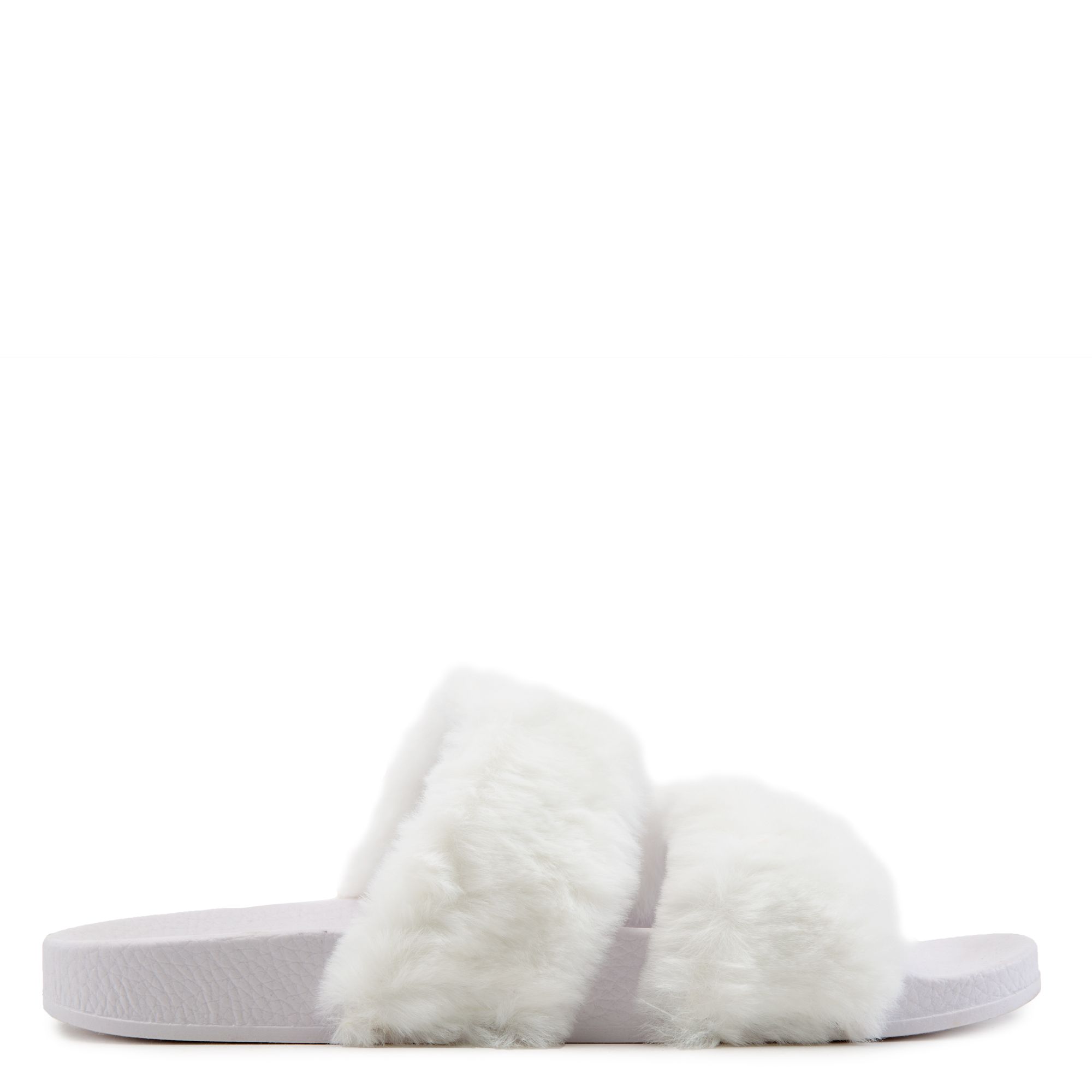 Two band fur slides hot sale