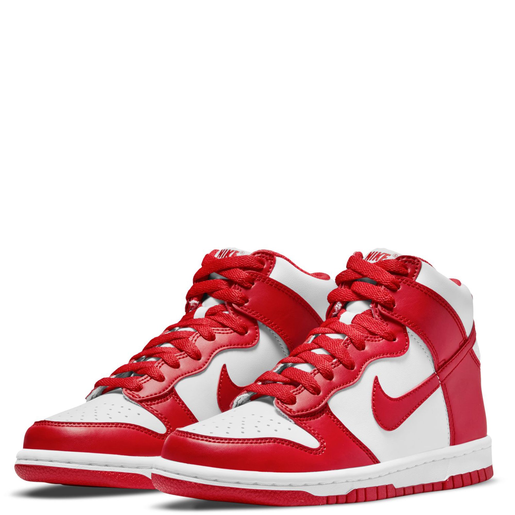 nike dunk high red white