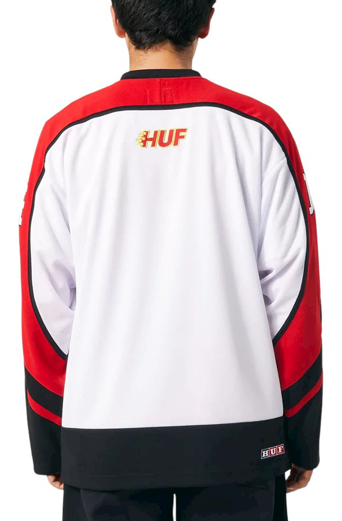  HUF Enforcer Hockey Jersey for Men, White, Small
