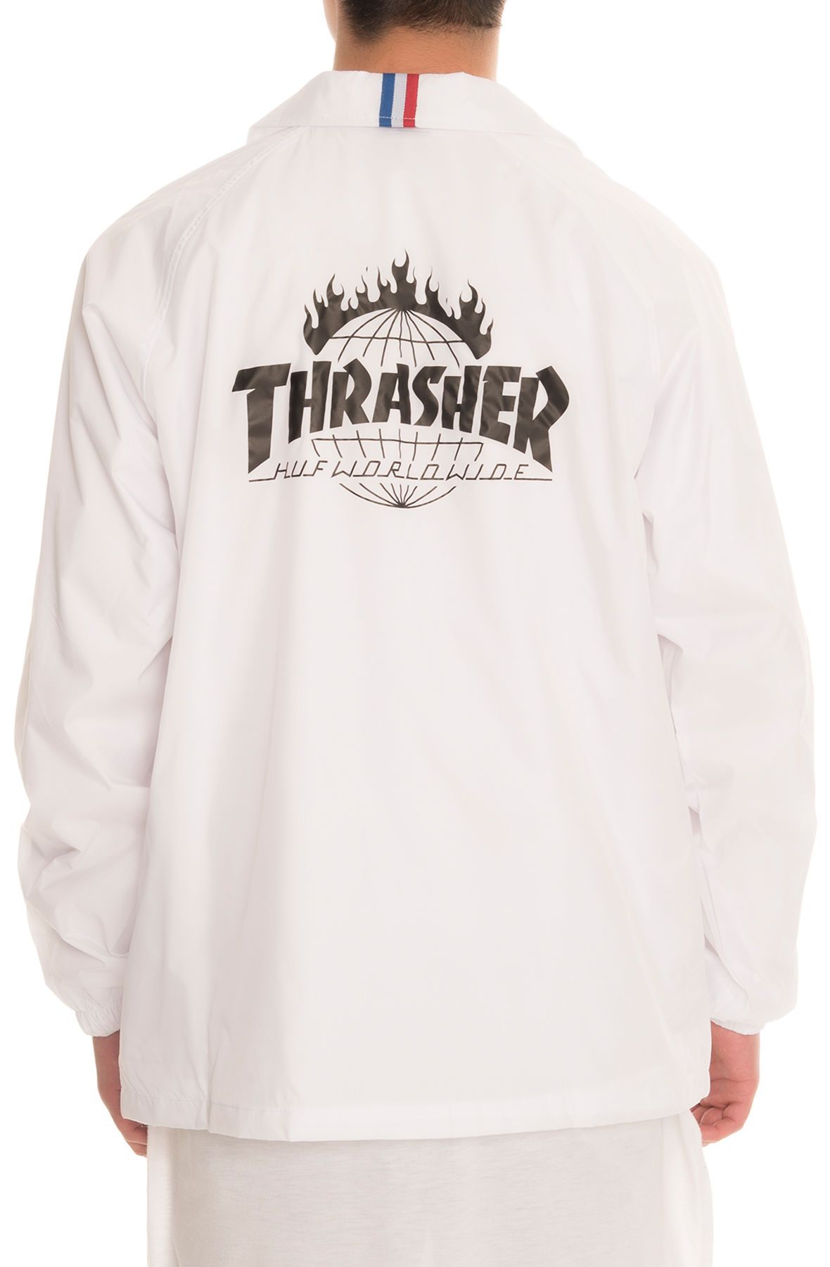HUF The Thrasher TDS Coaches Jacket in JK65M03-WHT - Shiekh