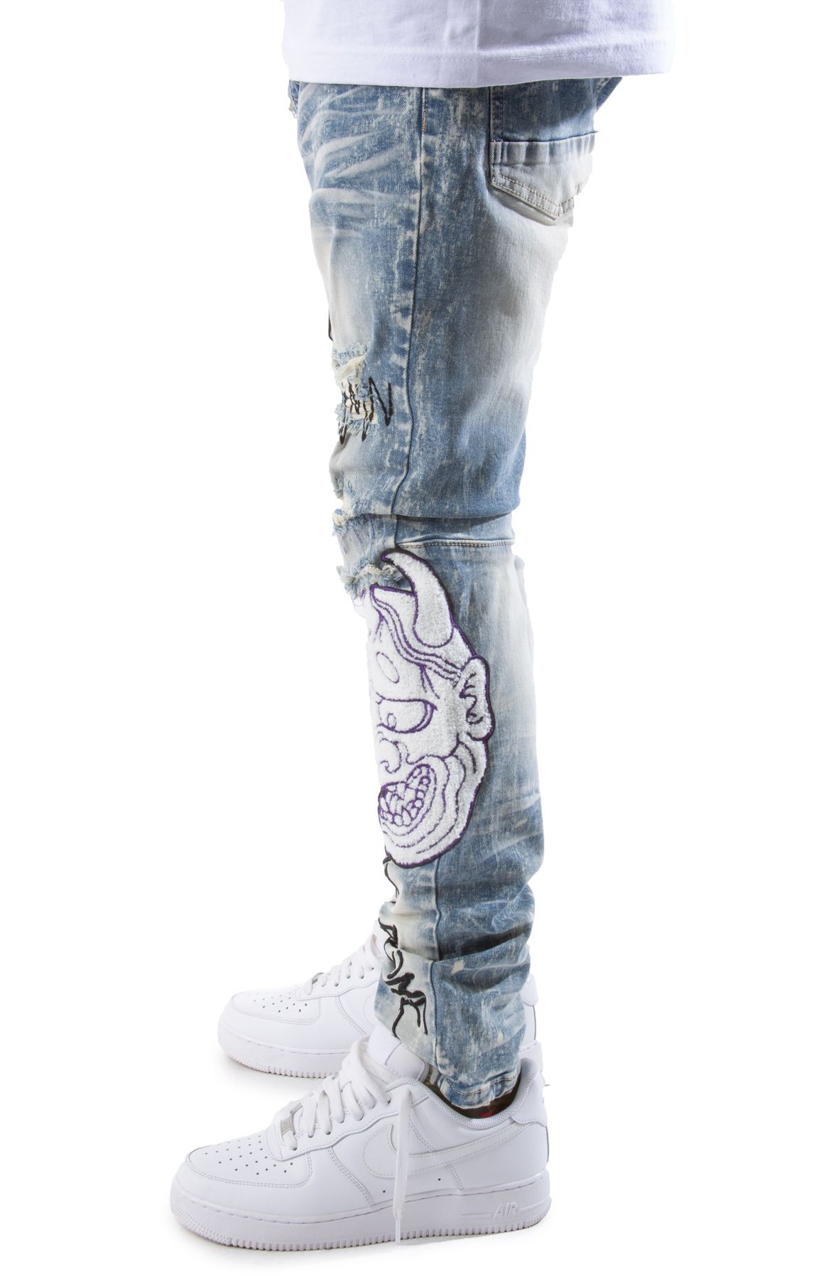 SMOKE RISE Oni Demon Embro Jeans JP21732-MBLU - Shiekh