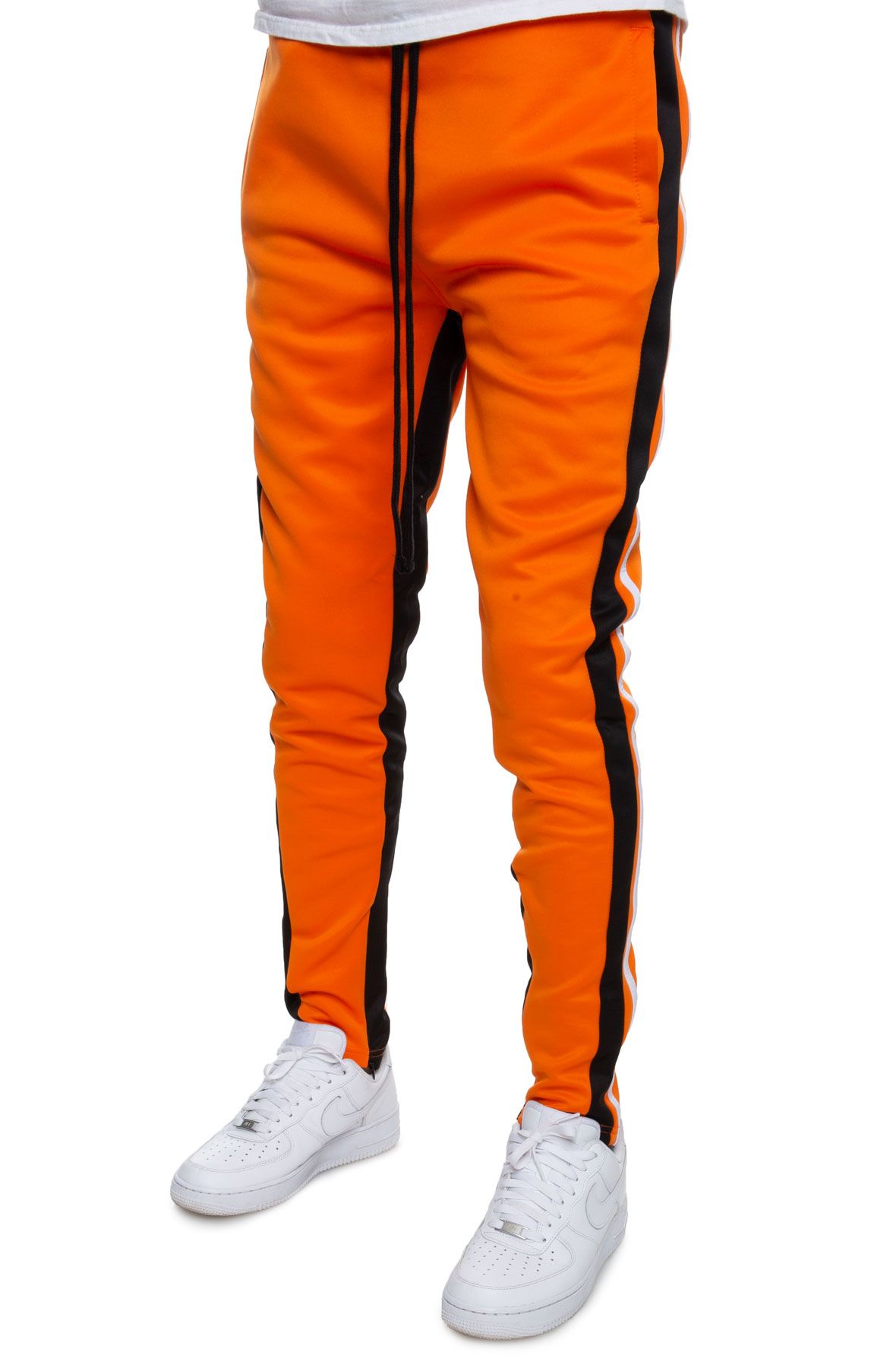 orange track pants