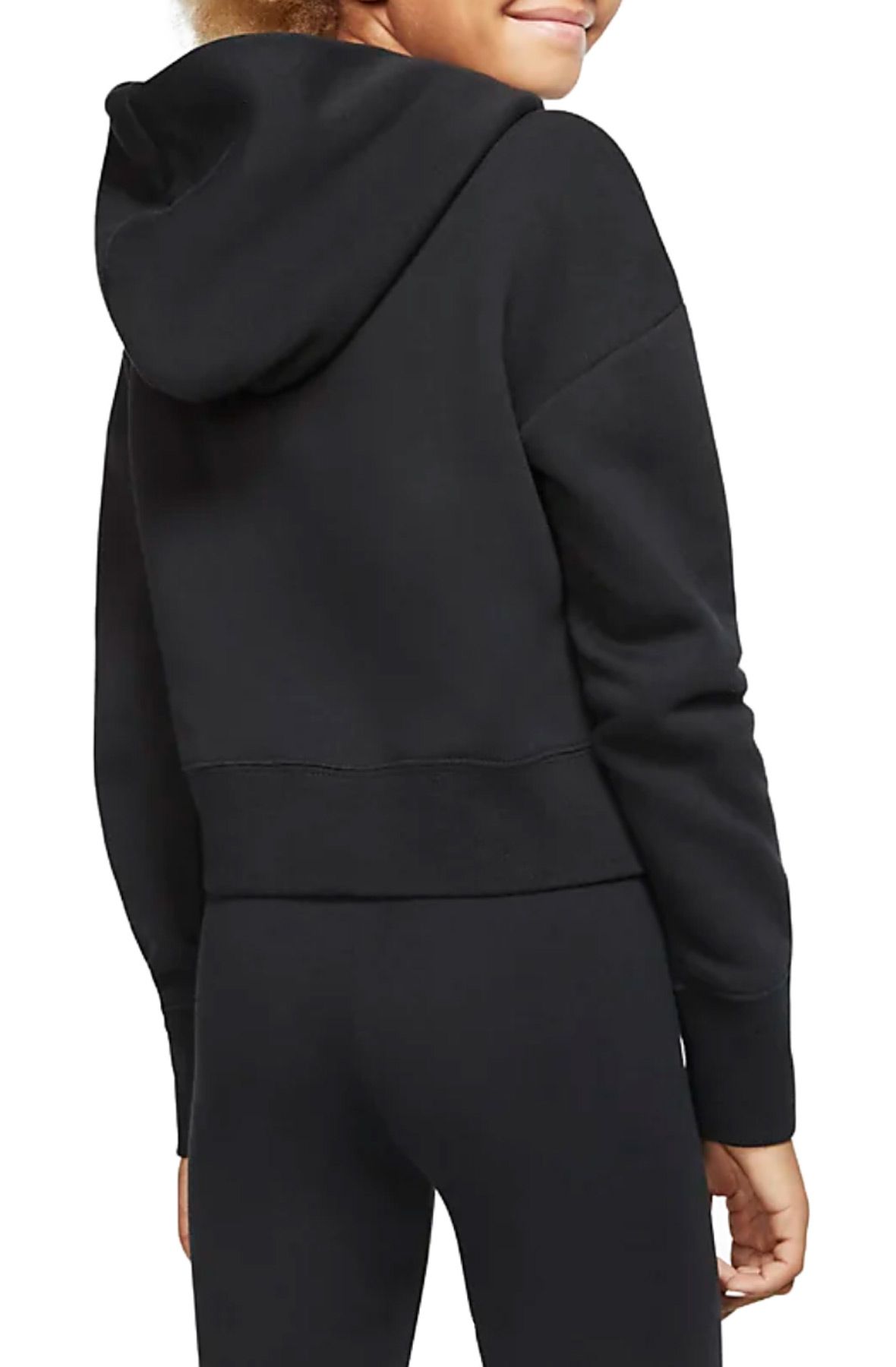 nike crop hoodie black