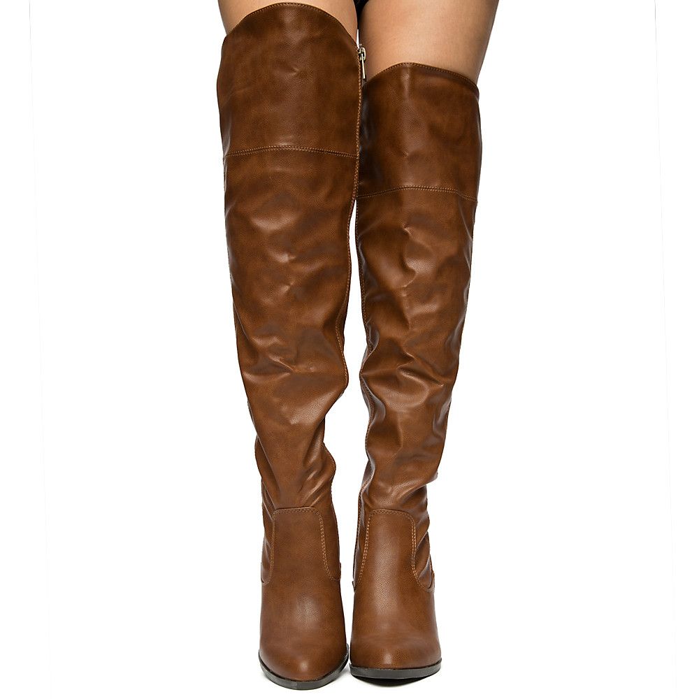 over the knee boots chestnut