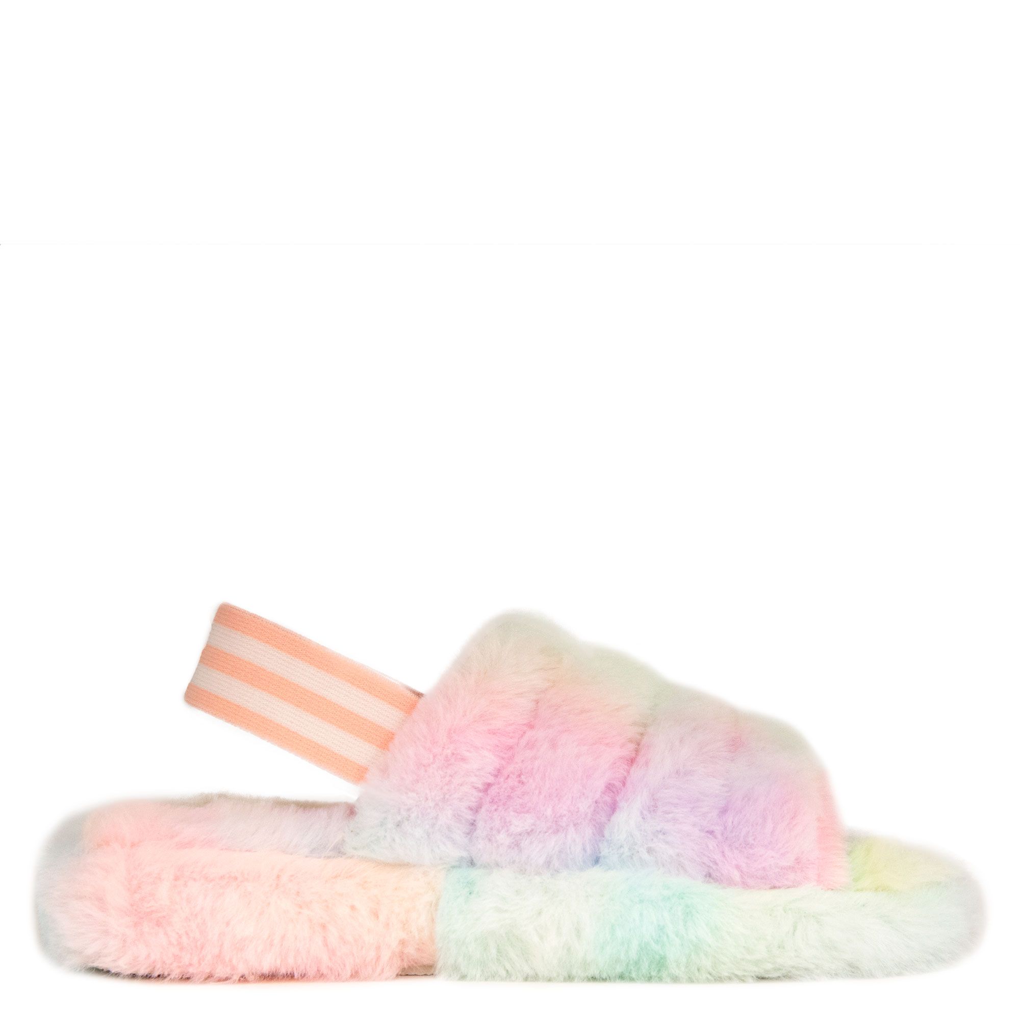 Cuddles 01 Fur Slides In Cotton Candy