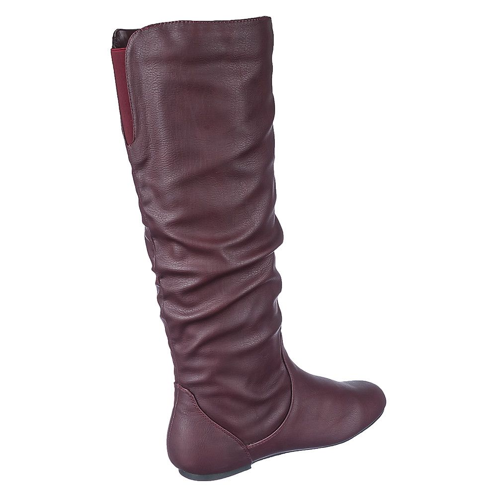 SHIEKH Women's MidCalf Flat Boot Kalisa89 KALISA89/BURGUNDY Shiekh