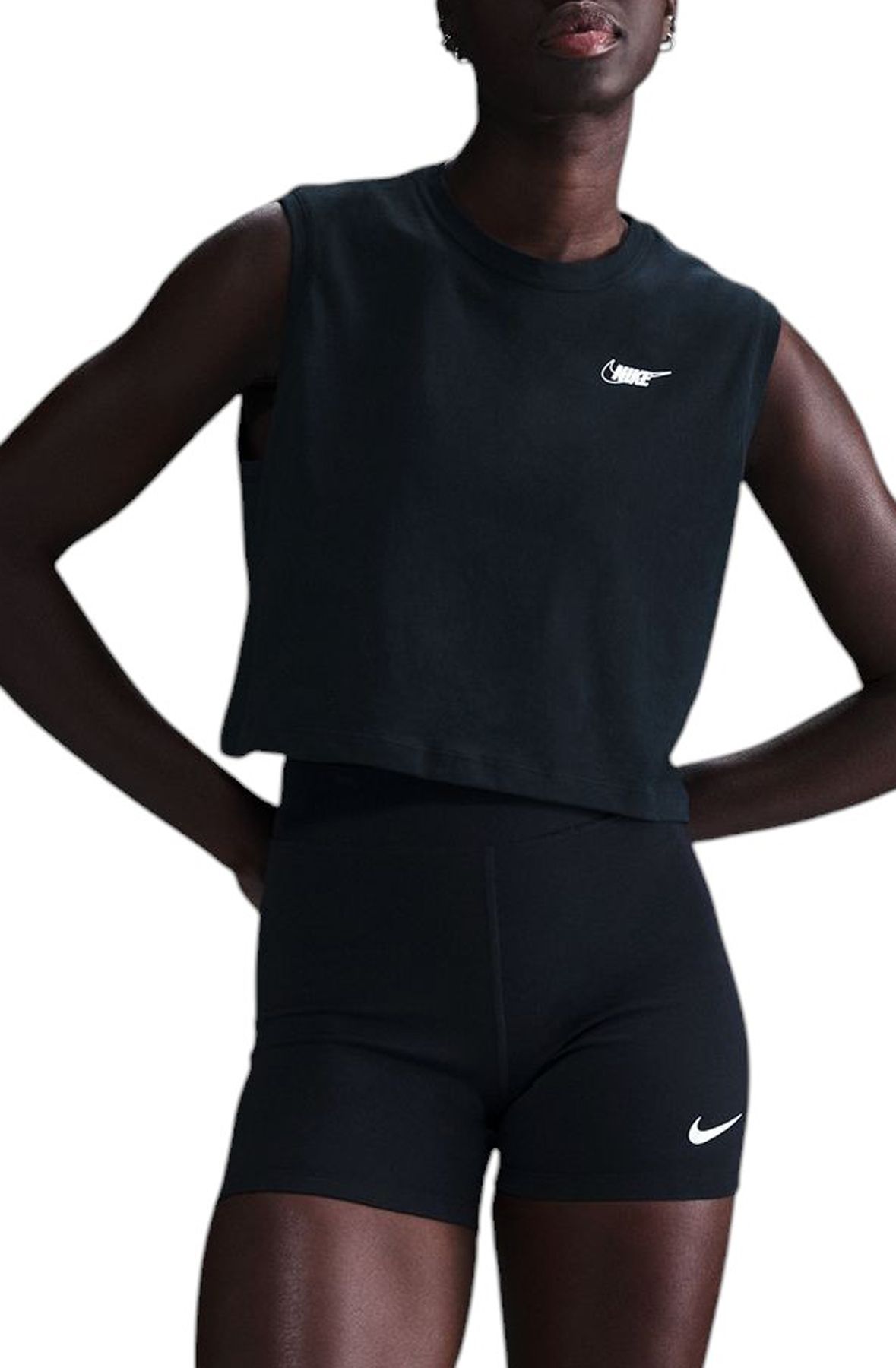 NIKE Sportswear Club Sleeveless Cropped Graphic T-Shirt HF9531 010