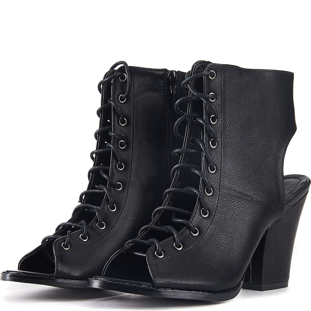 dsw black lace up booties