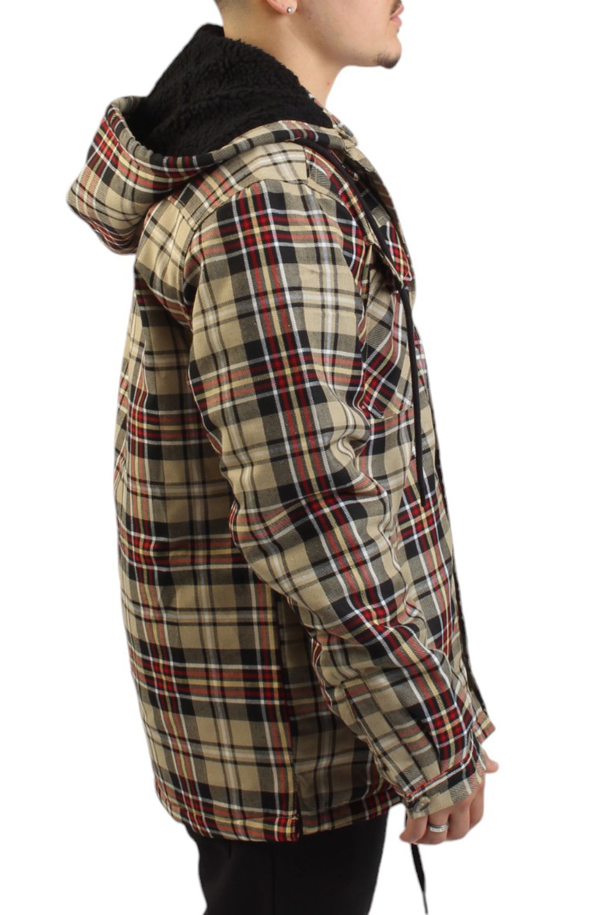 SHIEKH Ultra Heavyweight Hooded Flannel SHK-ATXHOODSHIRT-BEI - Shiekh