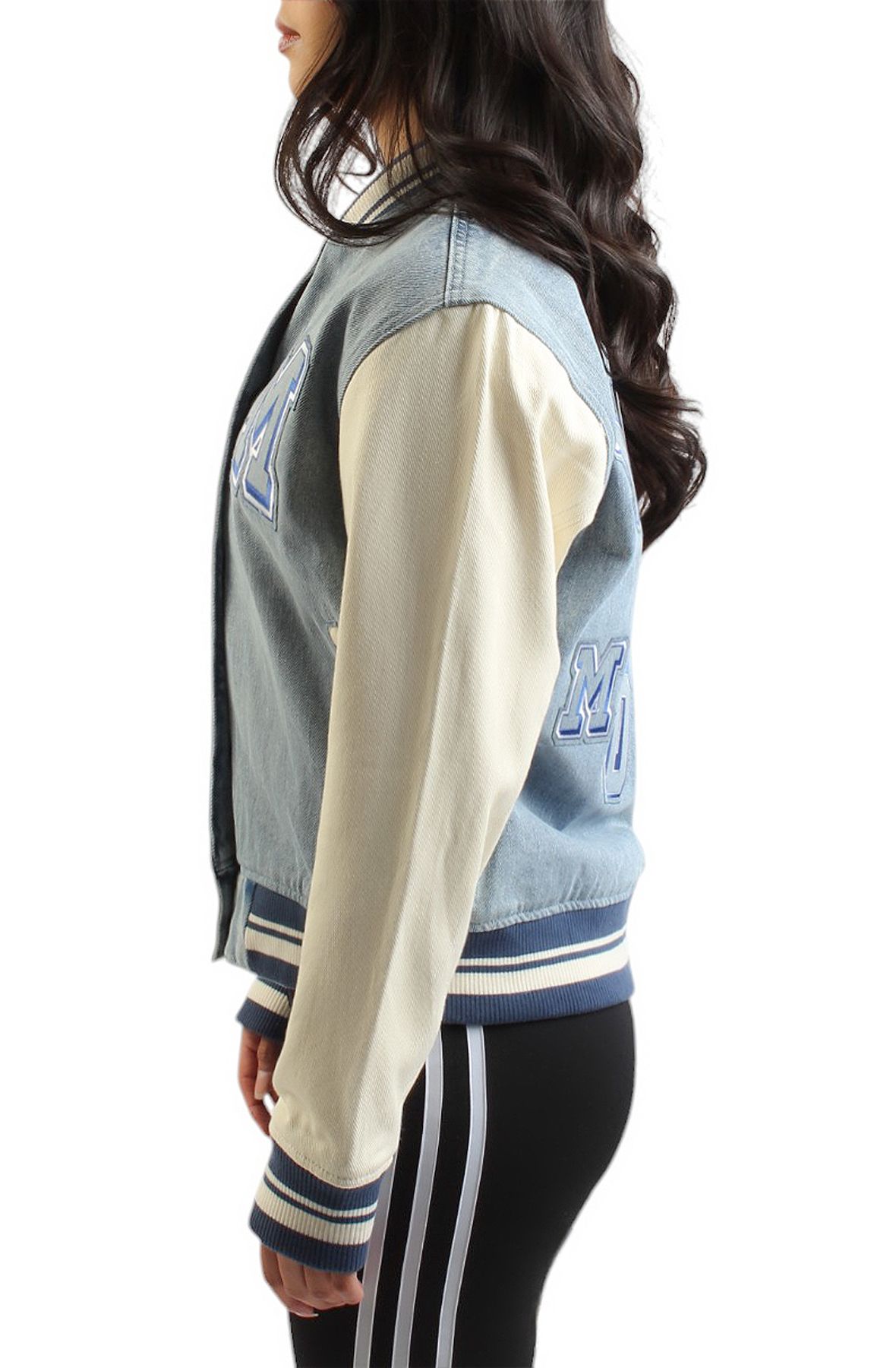 MAXIMA Mickey Mouse Varsity Jacket MYU0203-DENIM - Shiekh