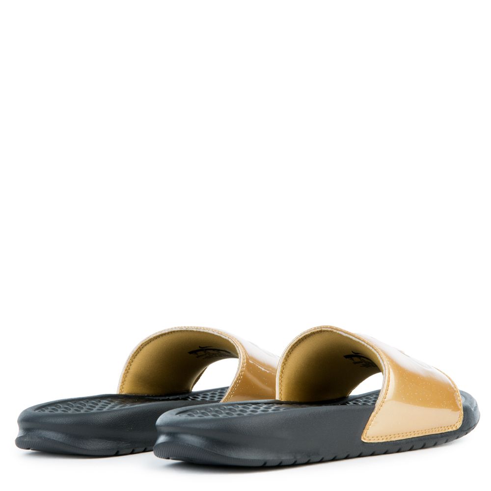 nike benassi gold black