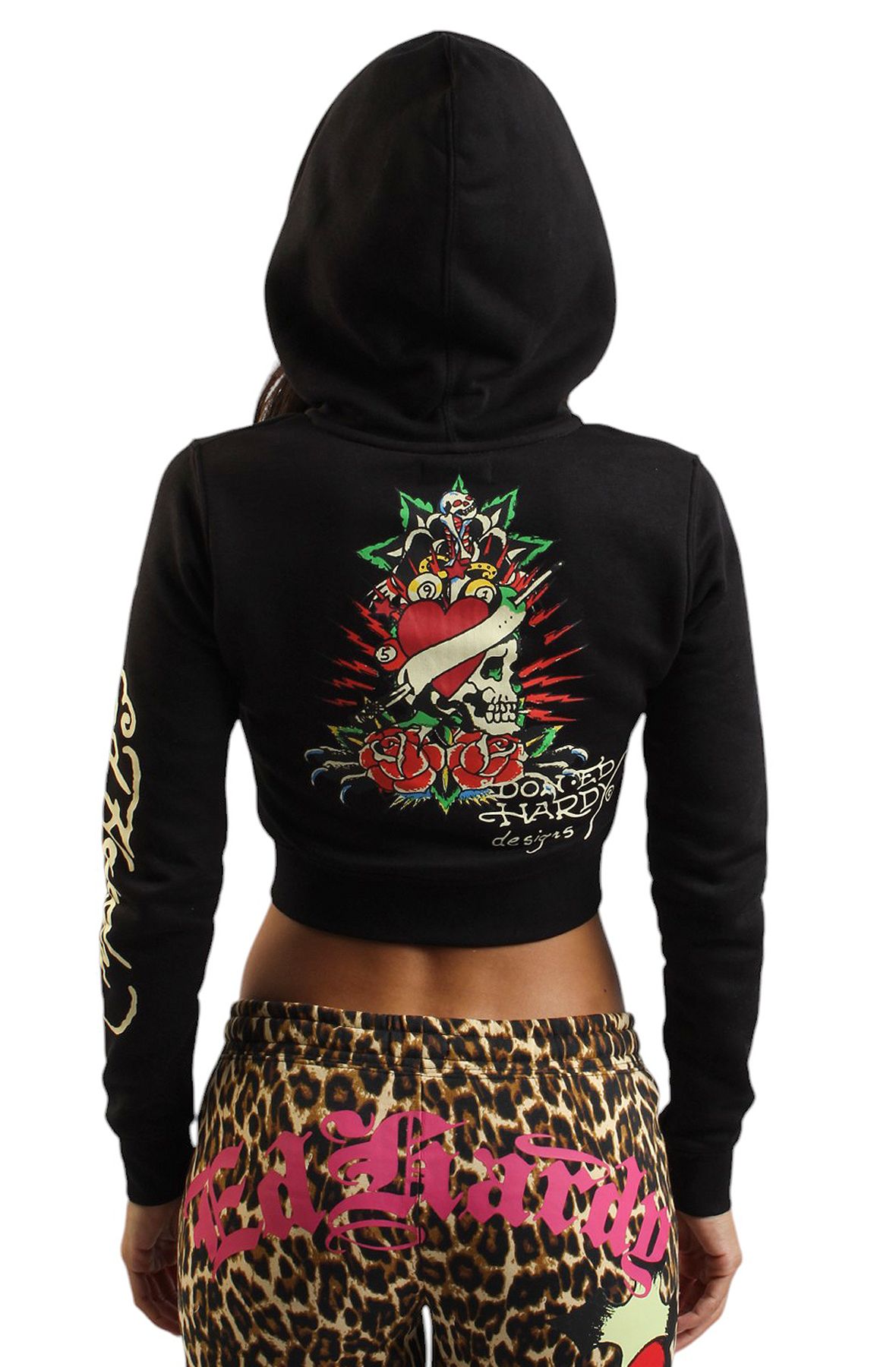 ED HARDY ROSE SKULL HOODIE EHW1800-44 - Shiekh