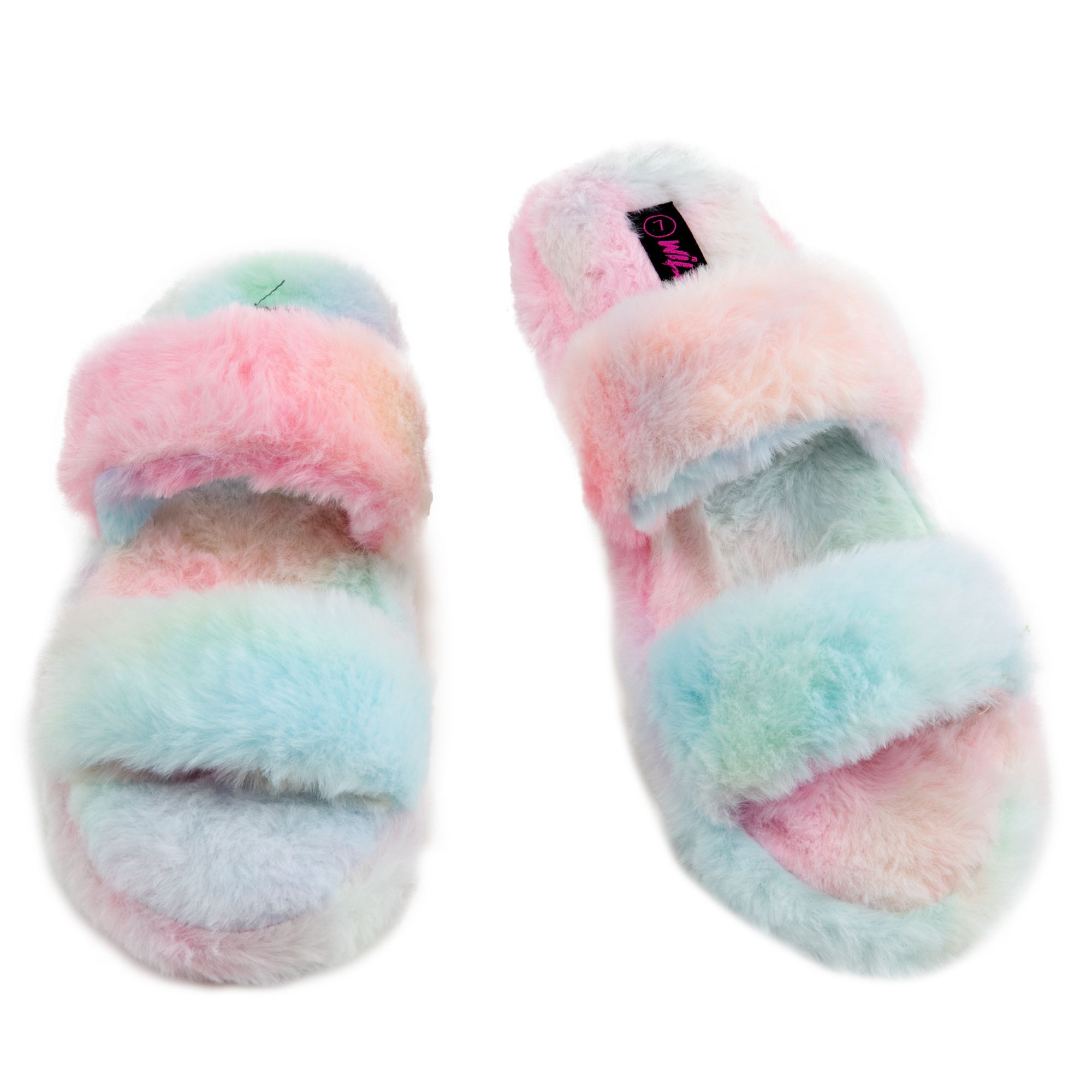 Cotton candy fur slides hot sale