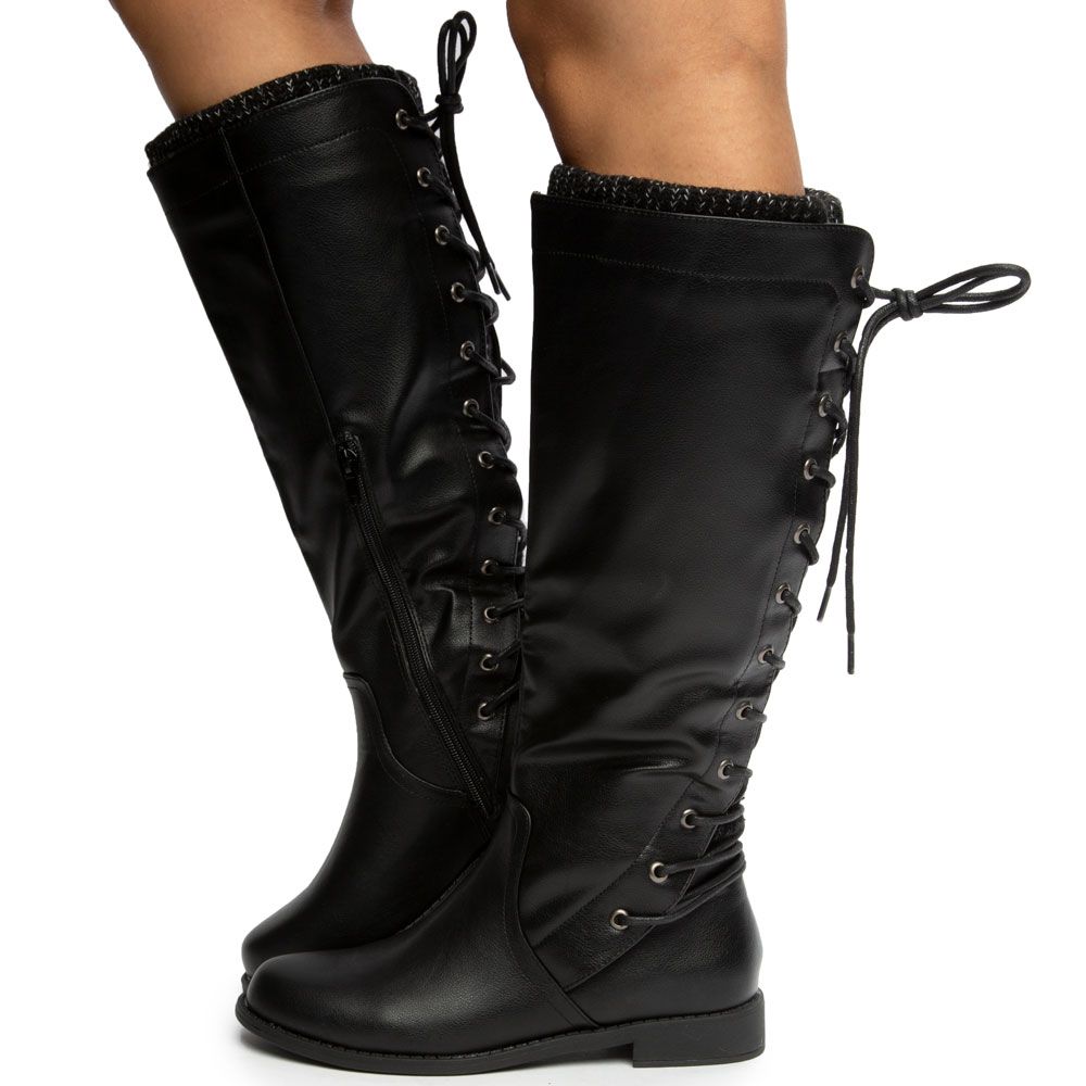 ELEGANT FOOTWEAR Charlyn-1 Knee-High Boots CHARLYN-1-BLACK - Shiekh