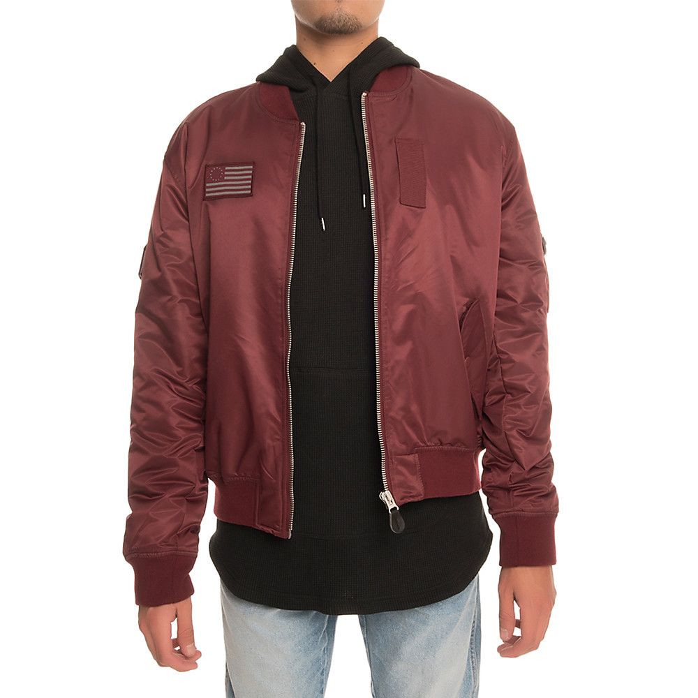 FBRK Men's Bomber Jacket SHKBOMBERMAROON - Shiekh