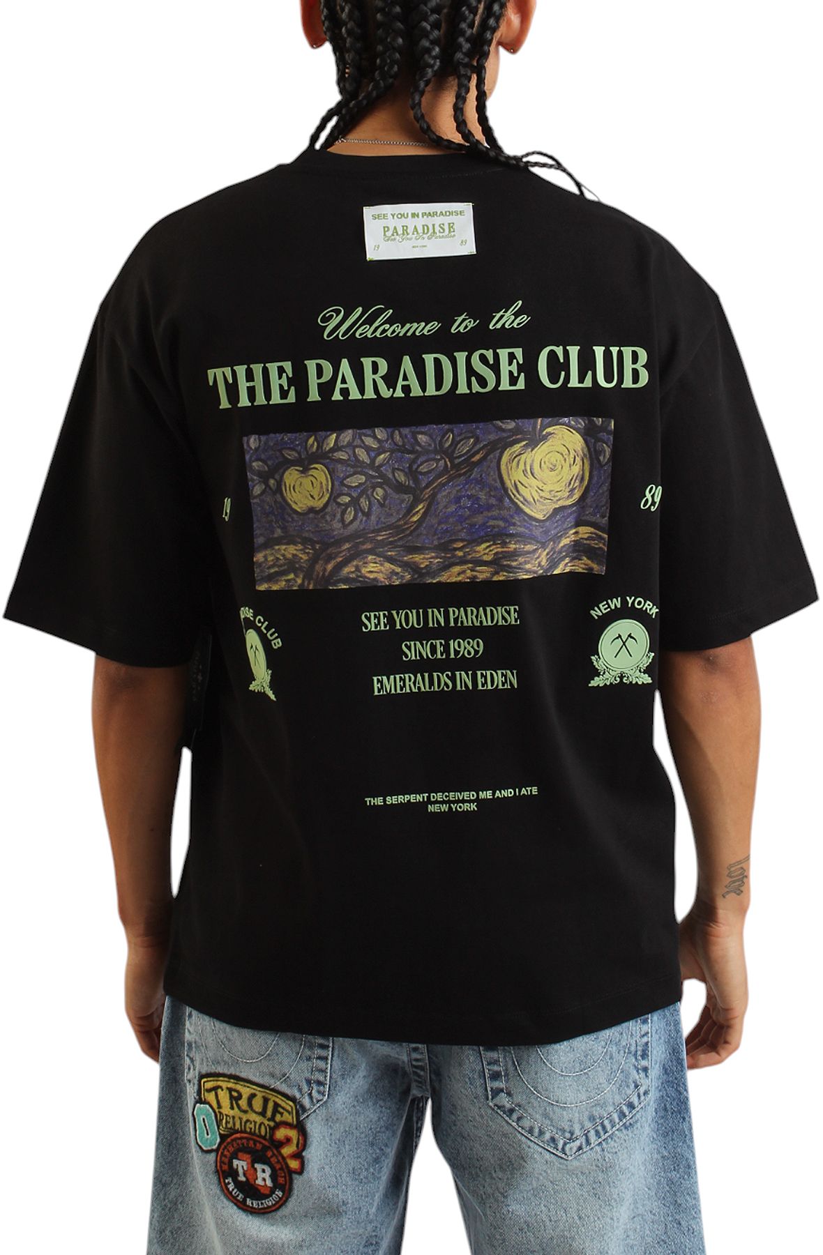 BRIAN BROTHERS INC. Emeralds in Eden Boxy T-Shirt 9207A-BLK - Shiekh