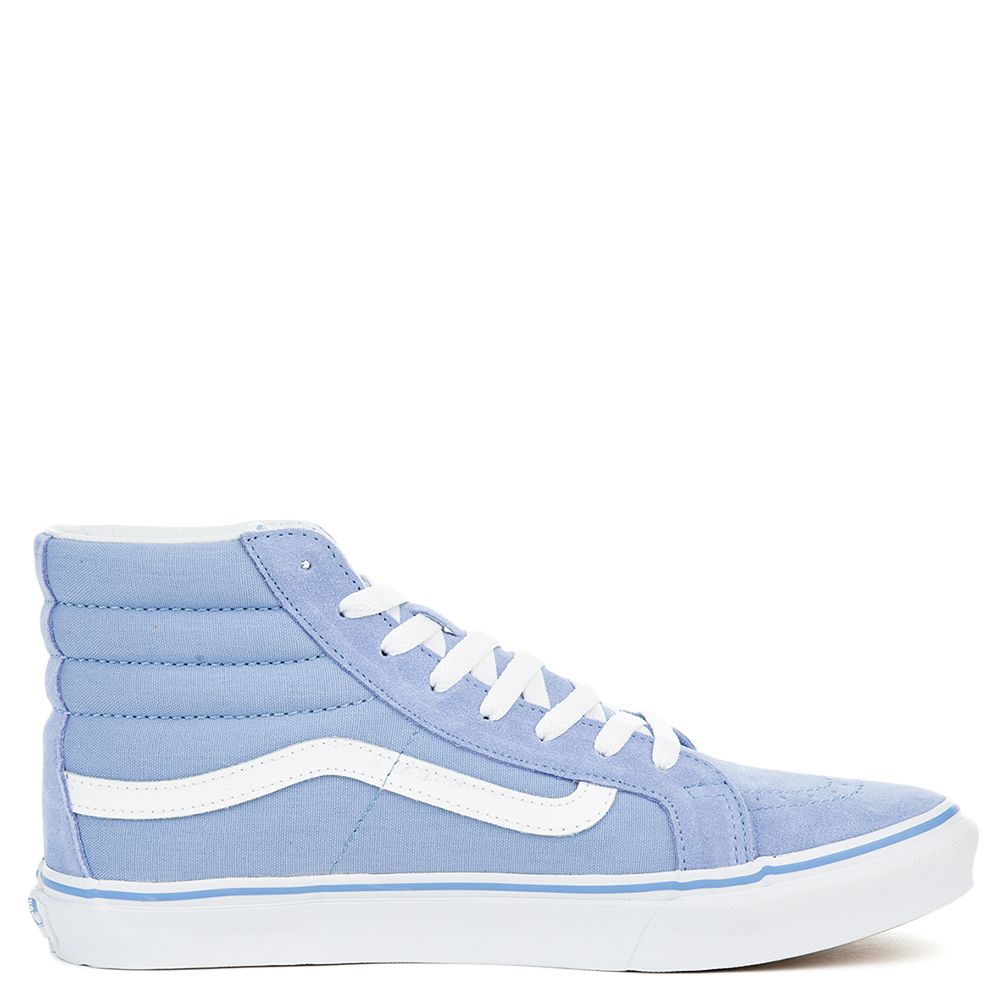 vans sk8 hi slim bel air blue & white shoes