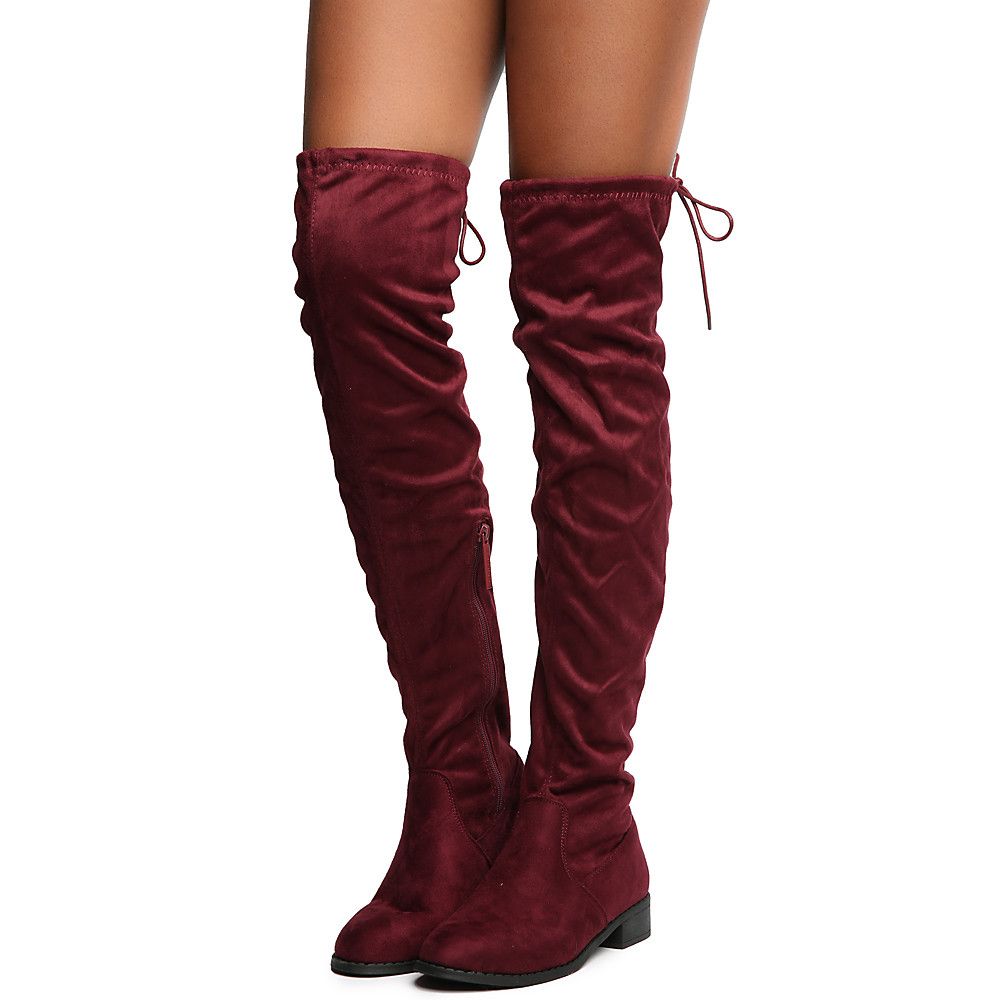 SHIEKH Olympia14 KneeHigh Boot OLYMPIA14 OK/WINE SUEDE Shiekh