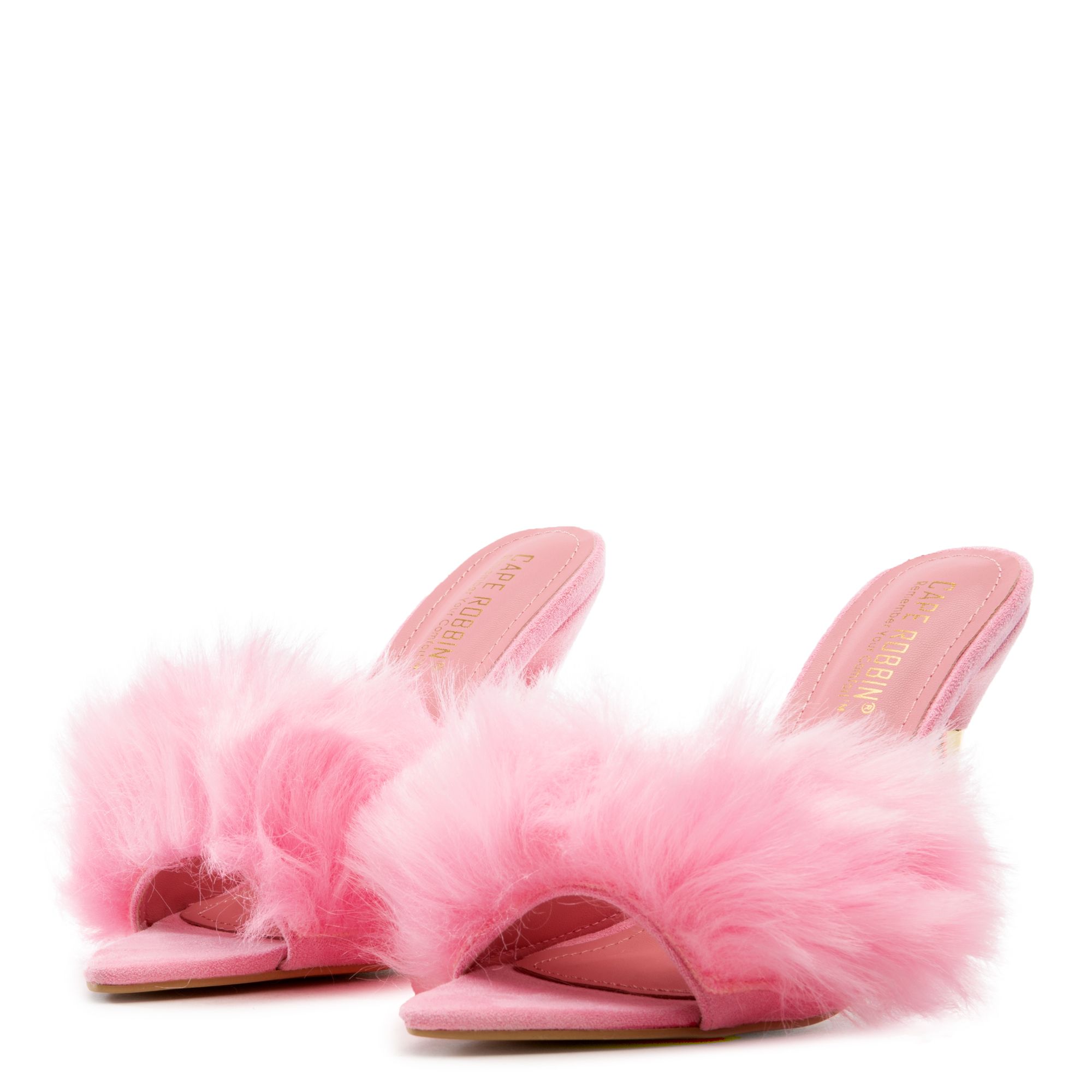 CAPE ROBBIN Fuji Fur High Heels FUJI-PNK - Shiekh