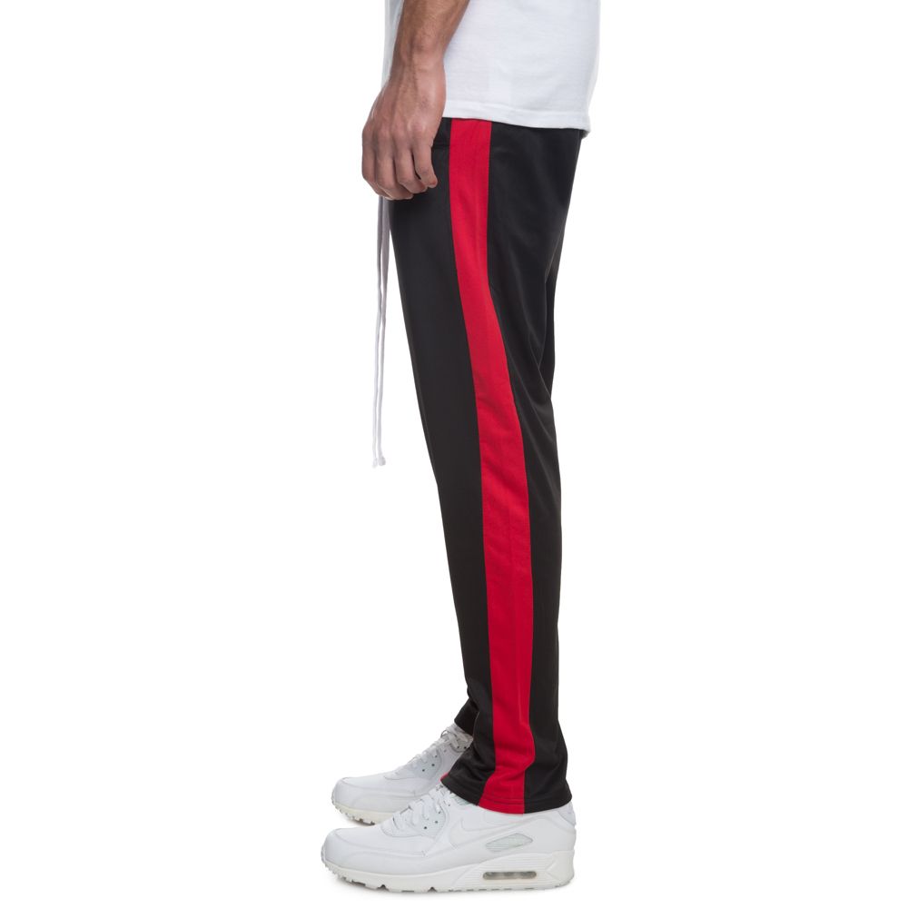 black and red track pants