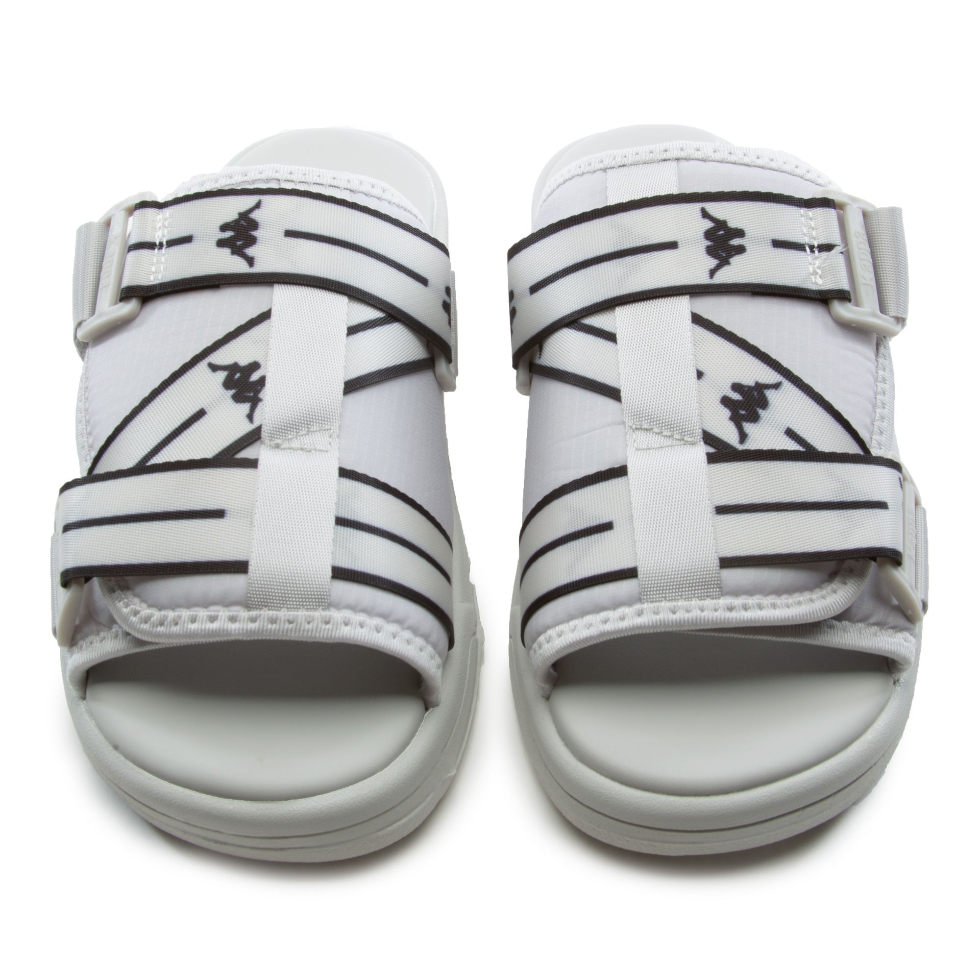 Kappa JPN 2024 Mitel 2 Nylon Slide Sandals LT Grey White Black Mens Size 8 New