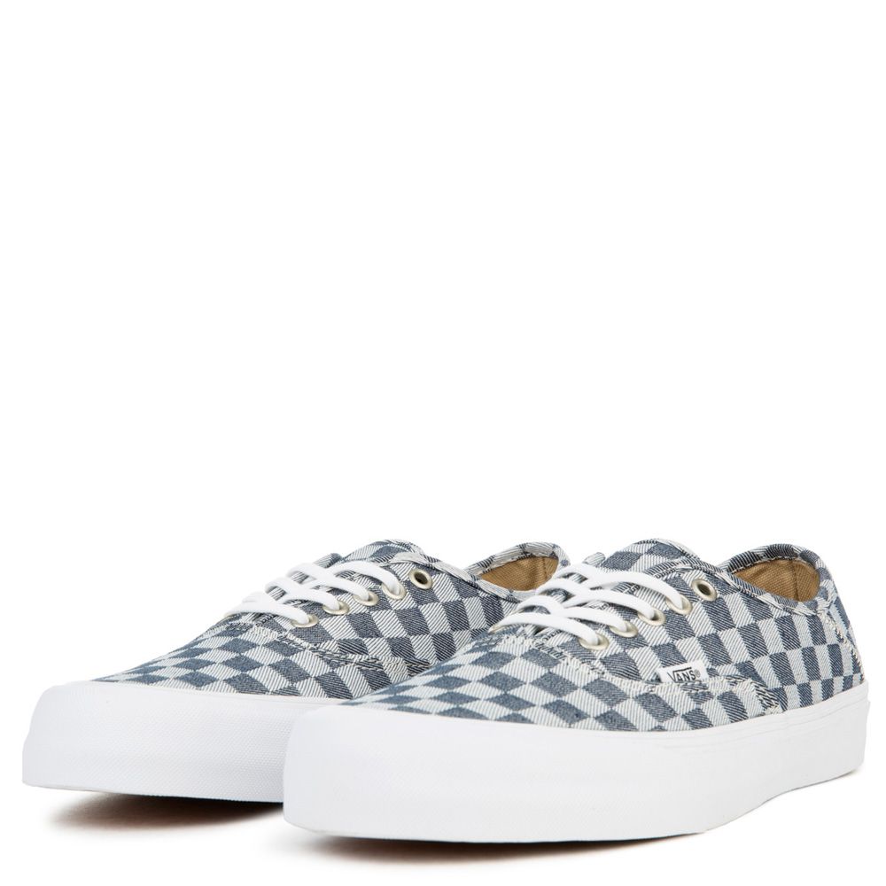 denim checkered vans