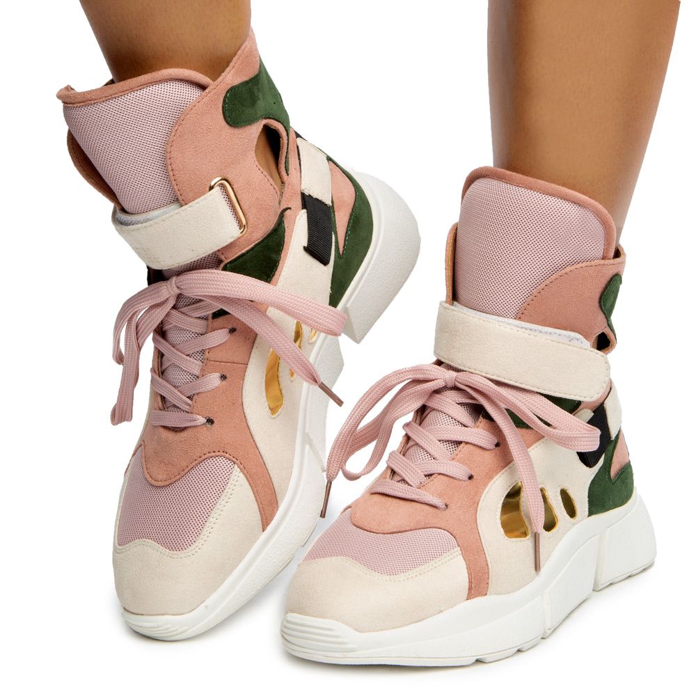 CAPE ROBBIN Playground High Top Sneakers PLAYGROUND-BLUSH Shiekh