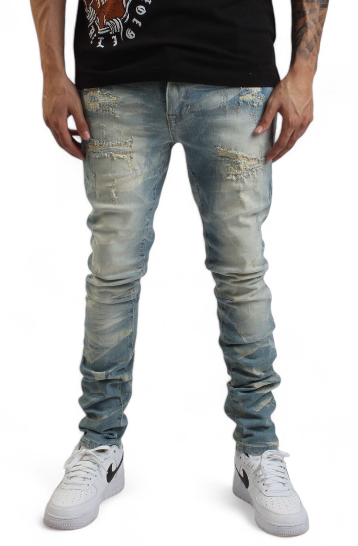 SMOKE RISE Modena Denim Jeans JP22508SK-MBLUE - Shiekh