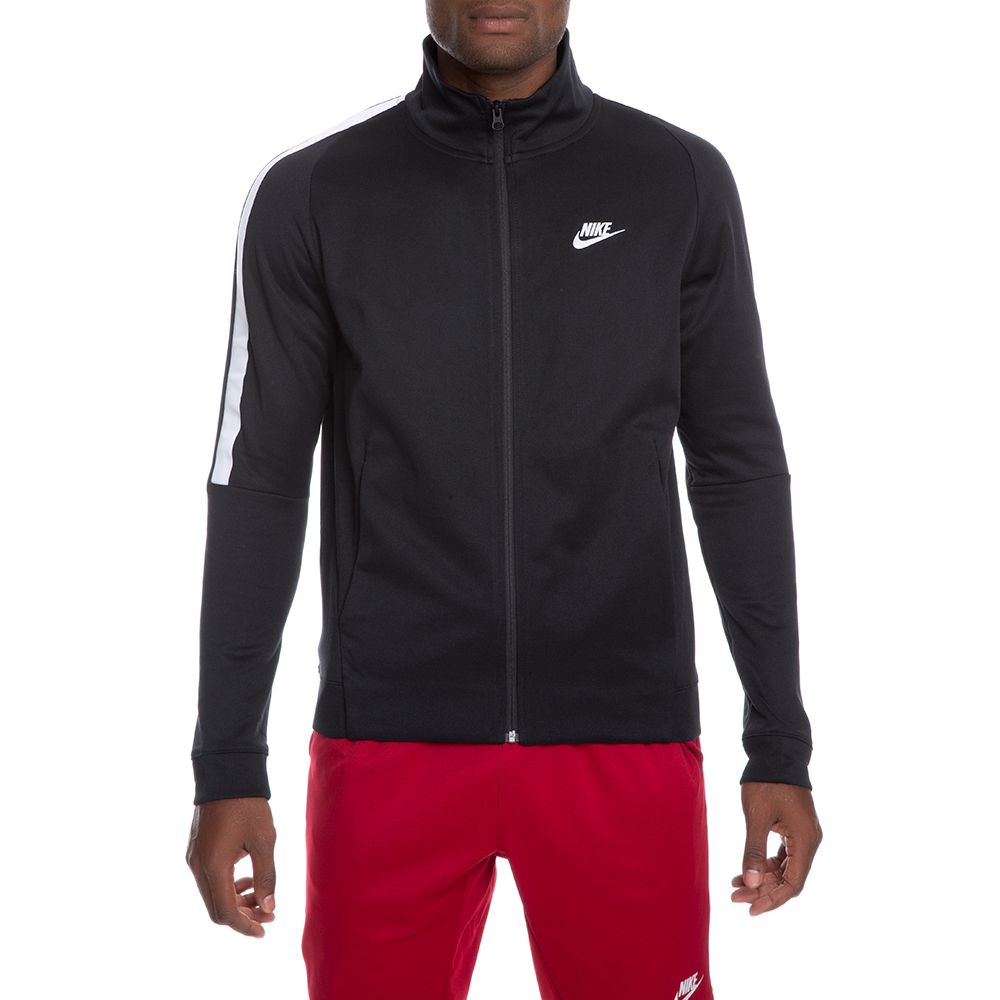 nike tribute poly track jacket in black