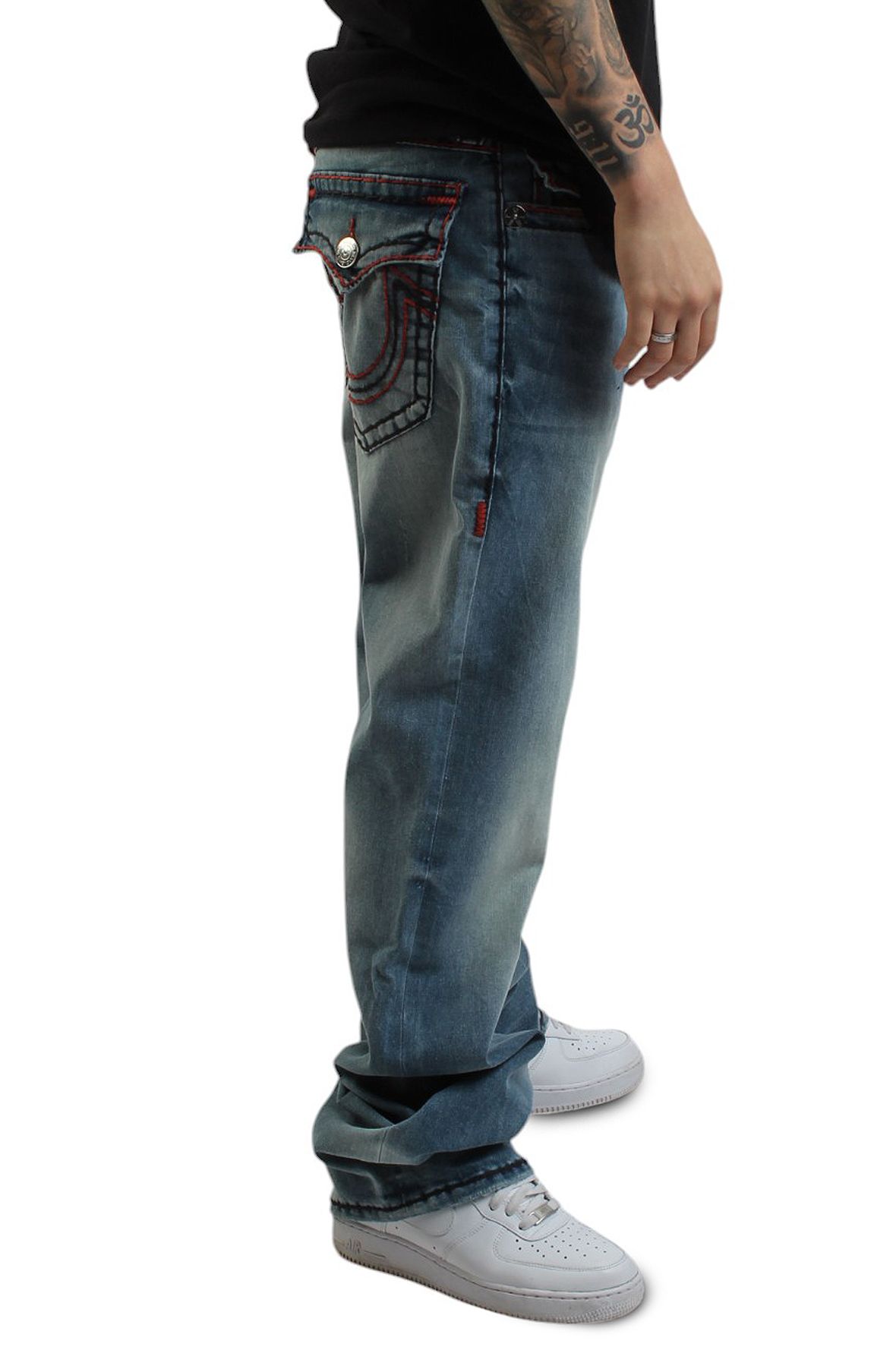 TRUE RELIGION Ricky Super Triple Logo Denim 108712-GRO - Shiekh