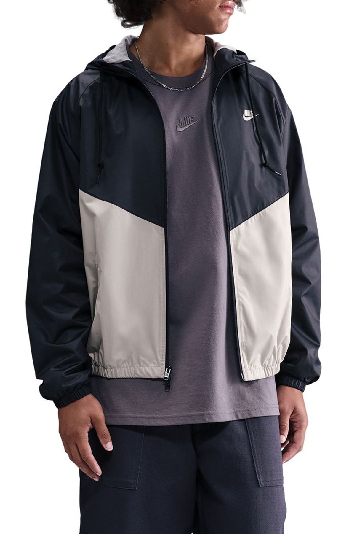 nike windrunner jacket black and white mens