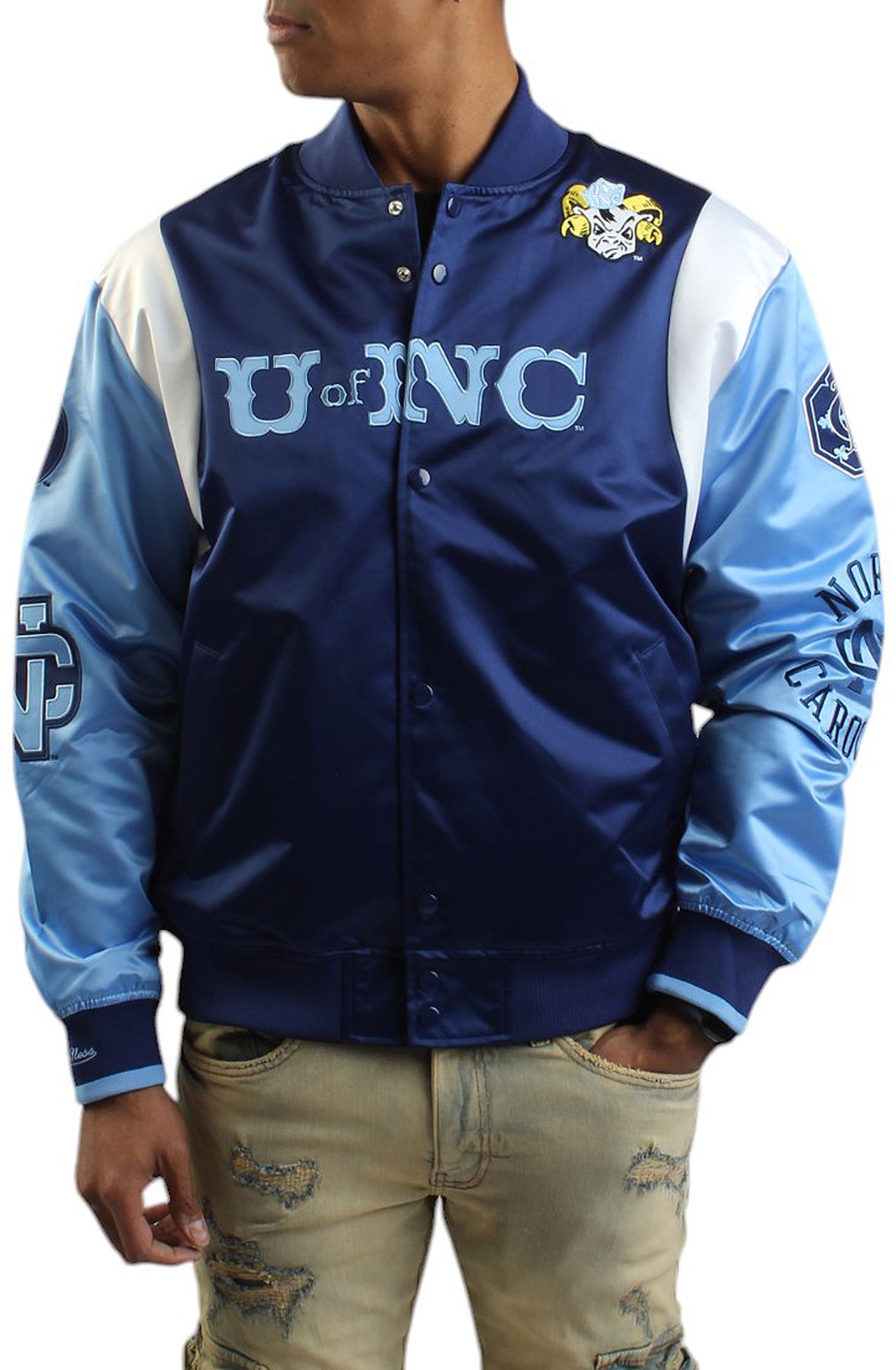 MITCHELL AND NESS NCCA NORTH CAROLINA VINTAGE LOGO JACKET JK9255
