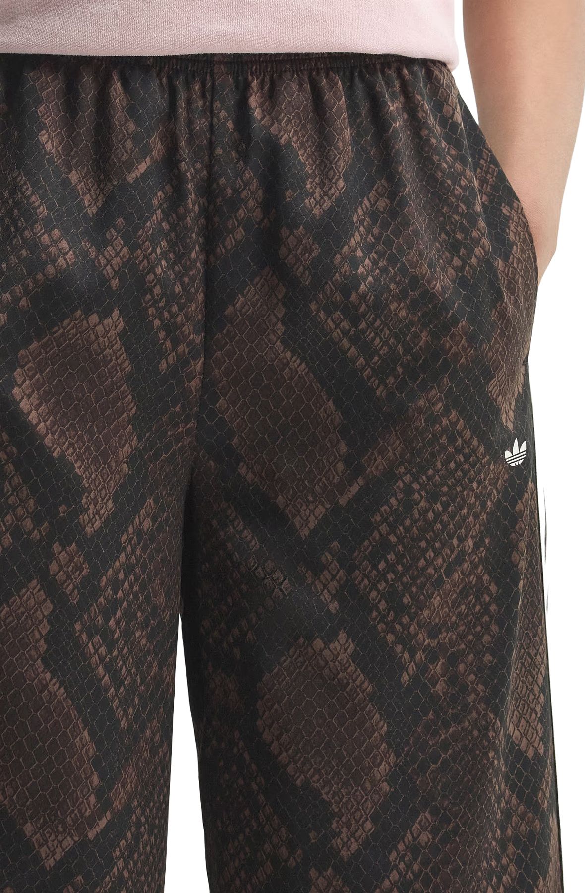 ADIDAS Satin Snake Print Wide Leg Track Pants KX1887 - Shiekh