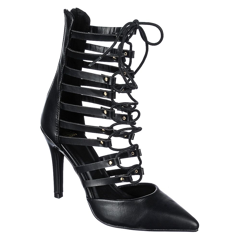 FORTUNE DYNAMICS Slope-S Strappy High Heels FD SLOPE-S/BLACK - Shiekh