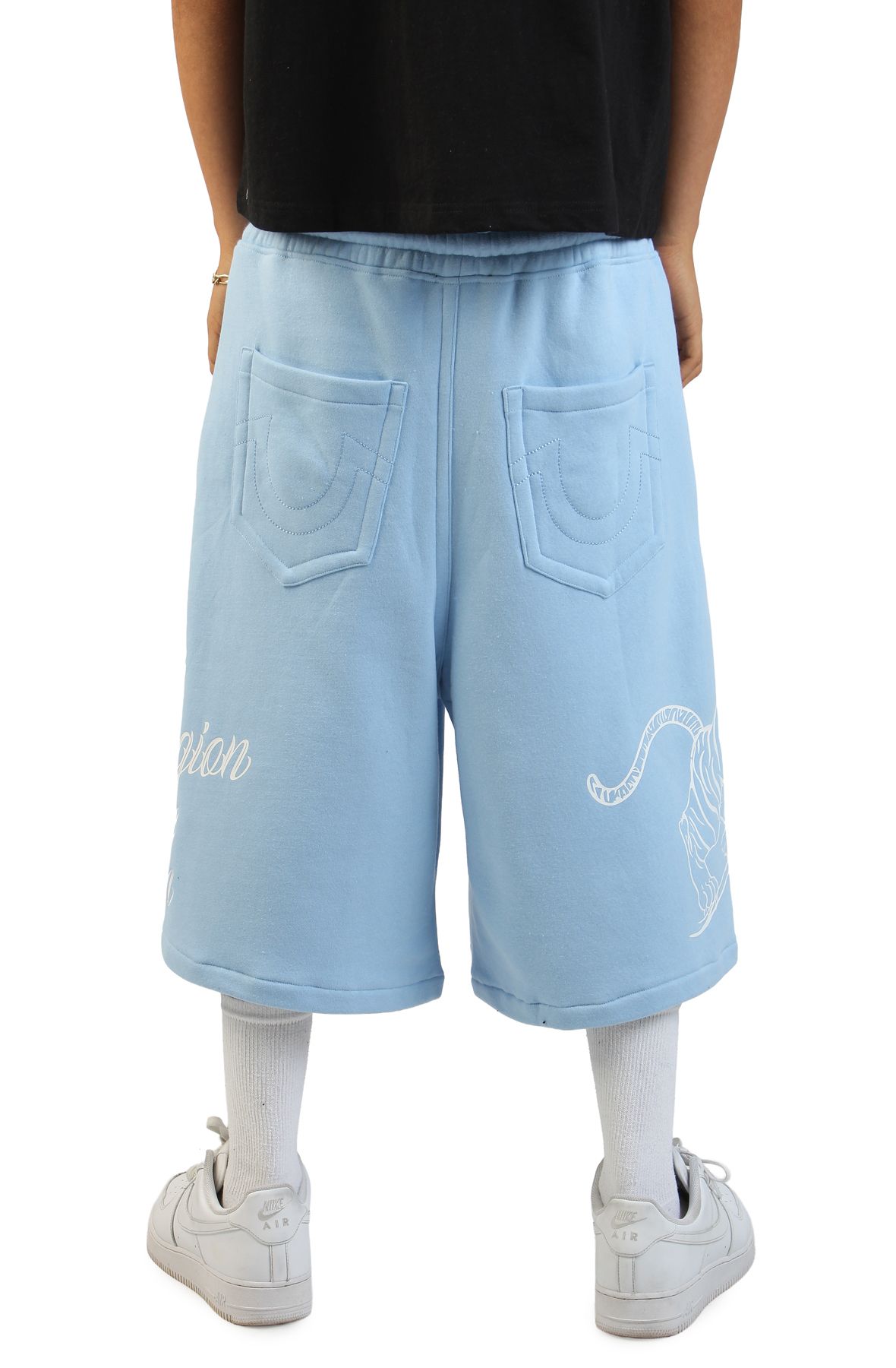 True Religion ライトブルー ショートパンツ TRUE RELIGION Script Fleece Short 110337-4258 - Shiekh