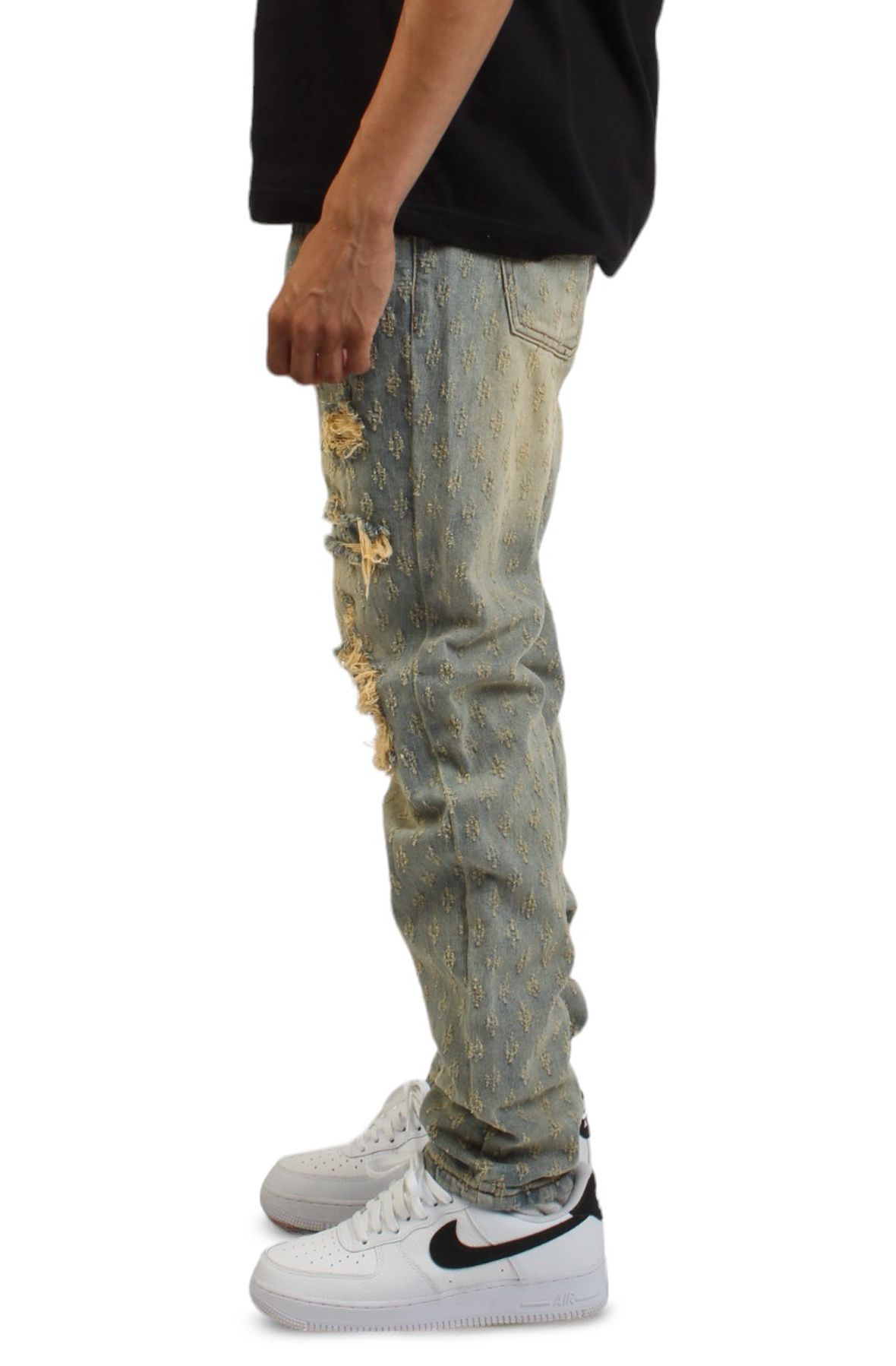 KDNK Pick Stitch Slim Jeans KND-4644-TBLUE - Shiekh