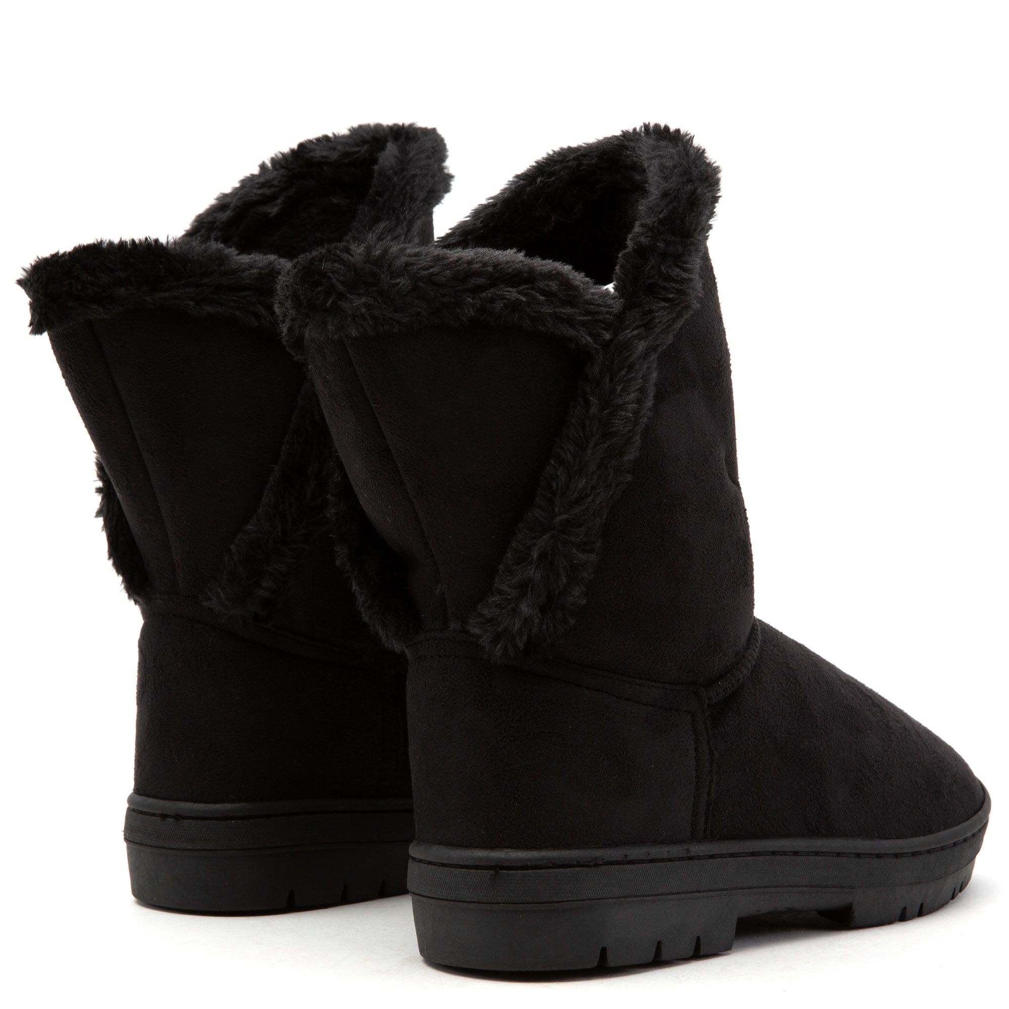 LILIANA Daizy-1 Flat Fur Boots DAIZY-1-BLK Shiekh