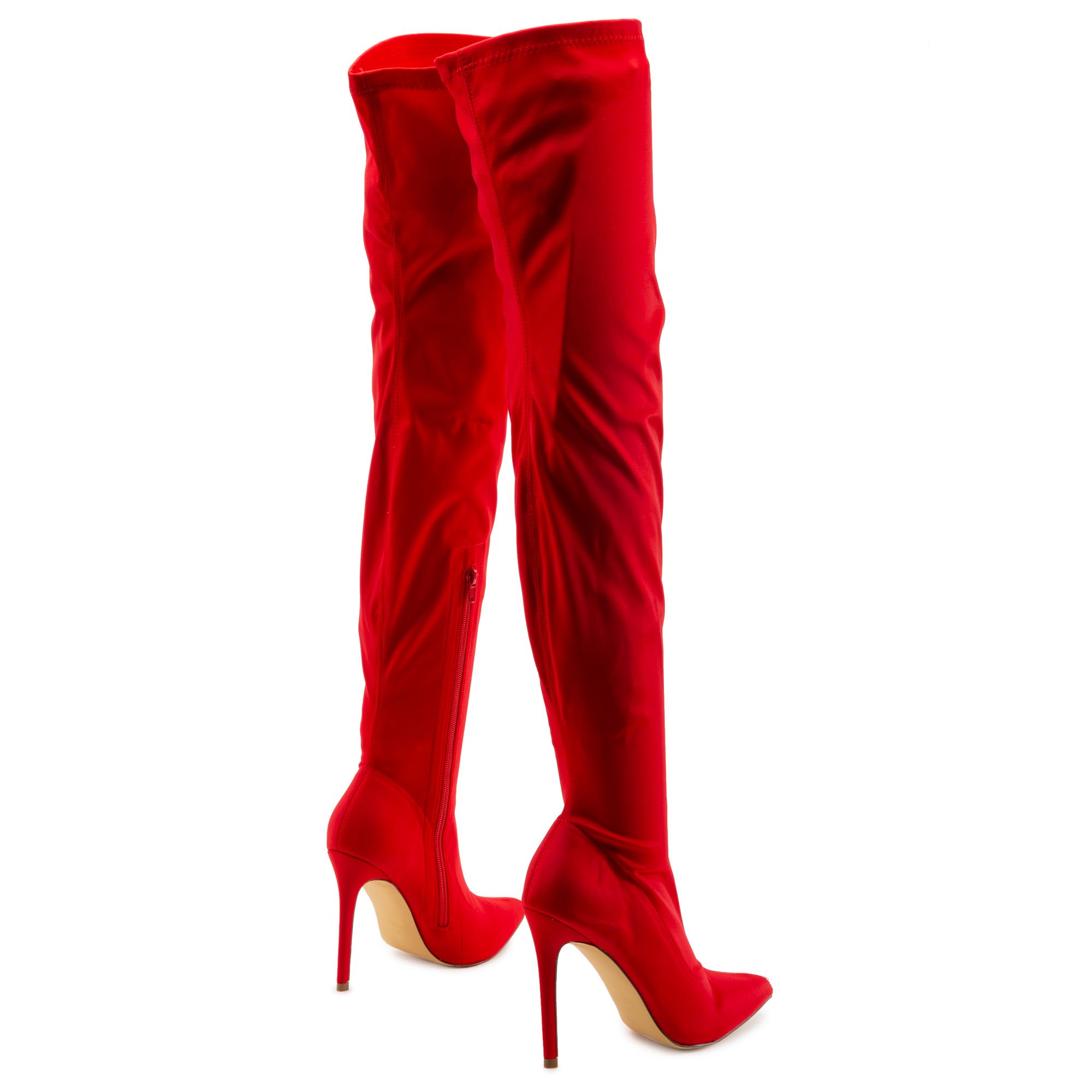 LILIANA Gisele-7B Thigh High Heel Boot GISELE-7B-RED - Shiekh