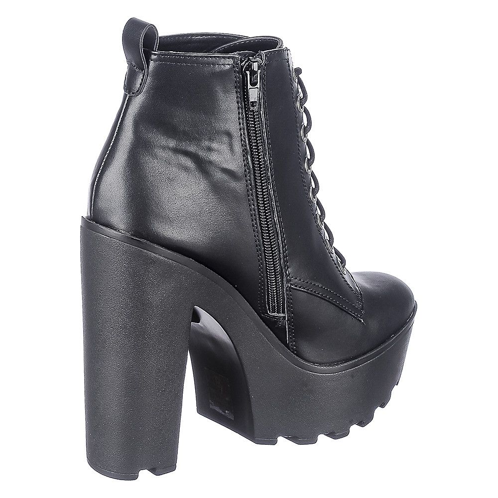 black platform high heel boots
