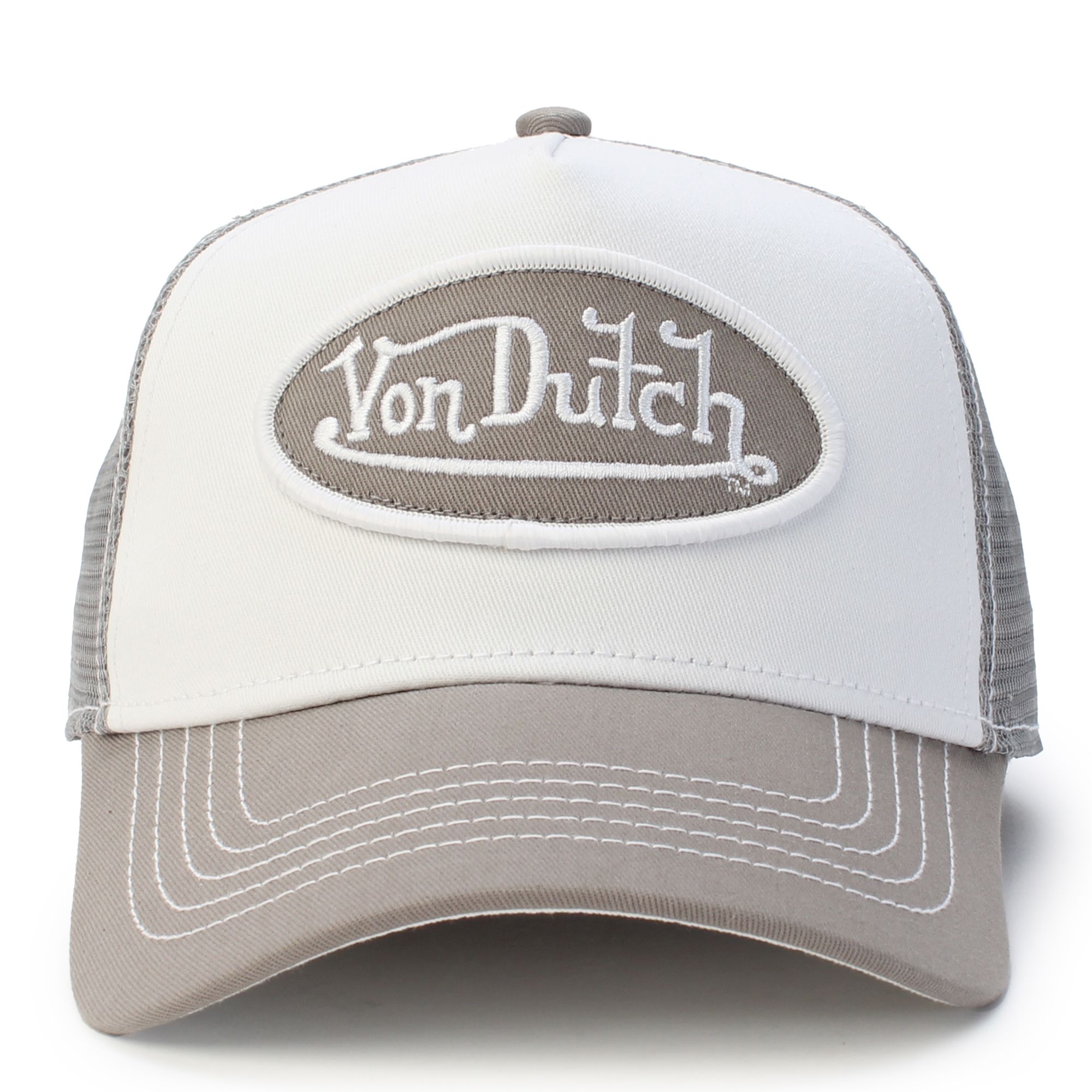 Von Dutch トラッカーキャップ グレー/緑 Ollie, Caps Von Dutch 軽量 ベースボールキャップ