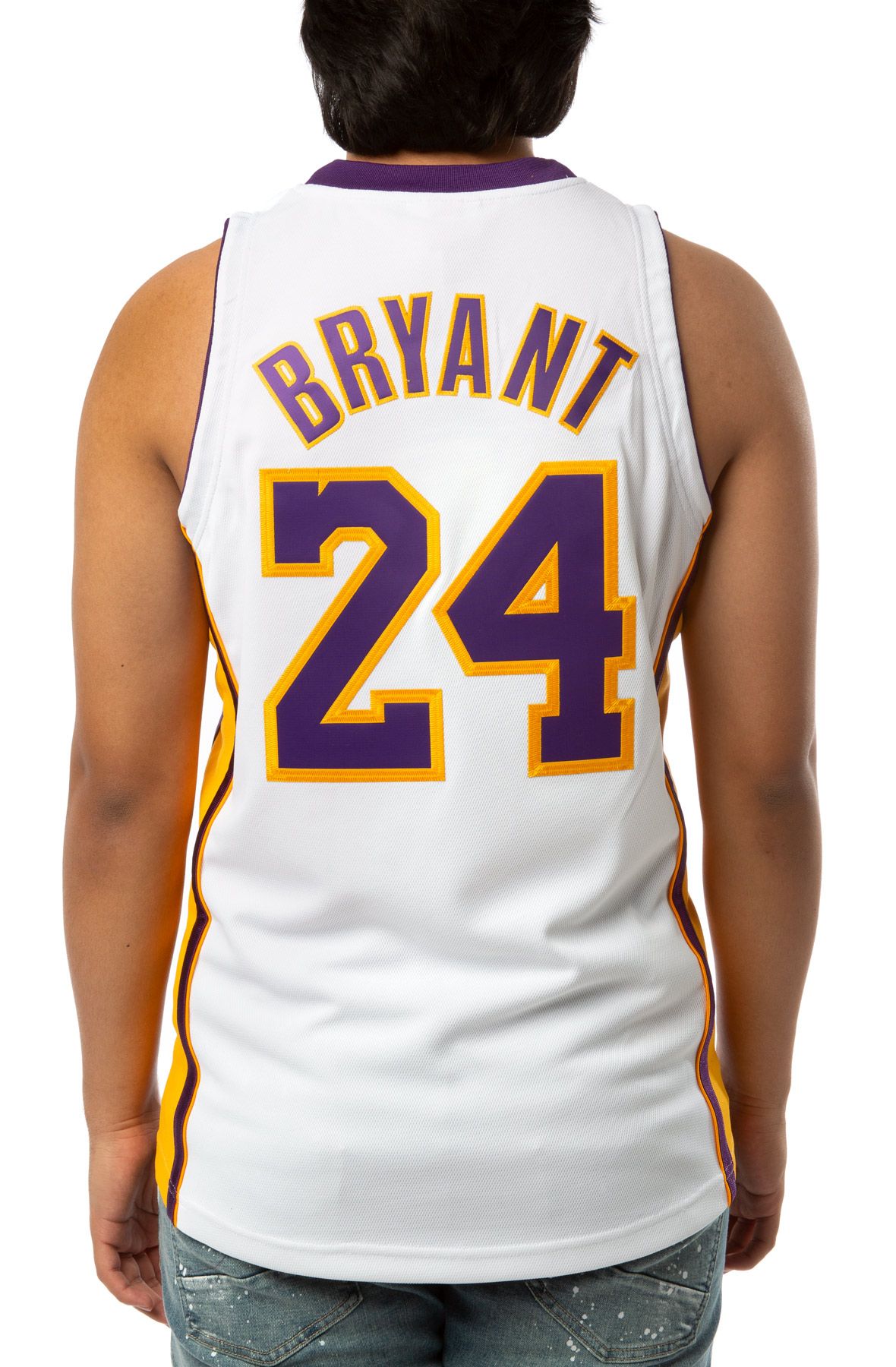 Mitchell Ness Kobe Bryant Los Angeles Lakers White The Finals 2009-10  Hardwood Classics Authentic Jersey