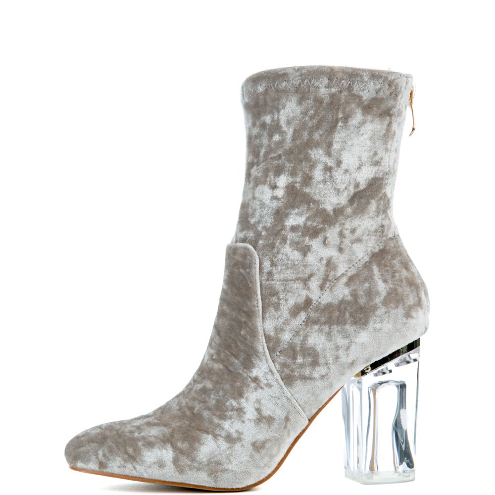 CAPE ROBBIN Women's Fay11 MidCalf High Heel Boot FAY11/GRAY Shiekh