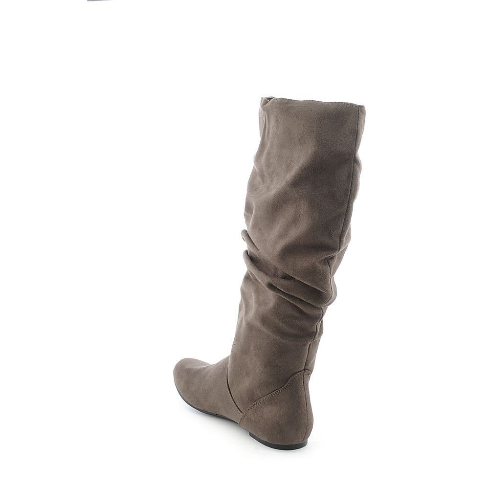 grey suede mid calf boots