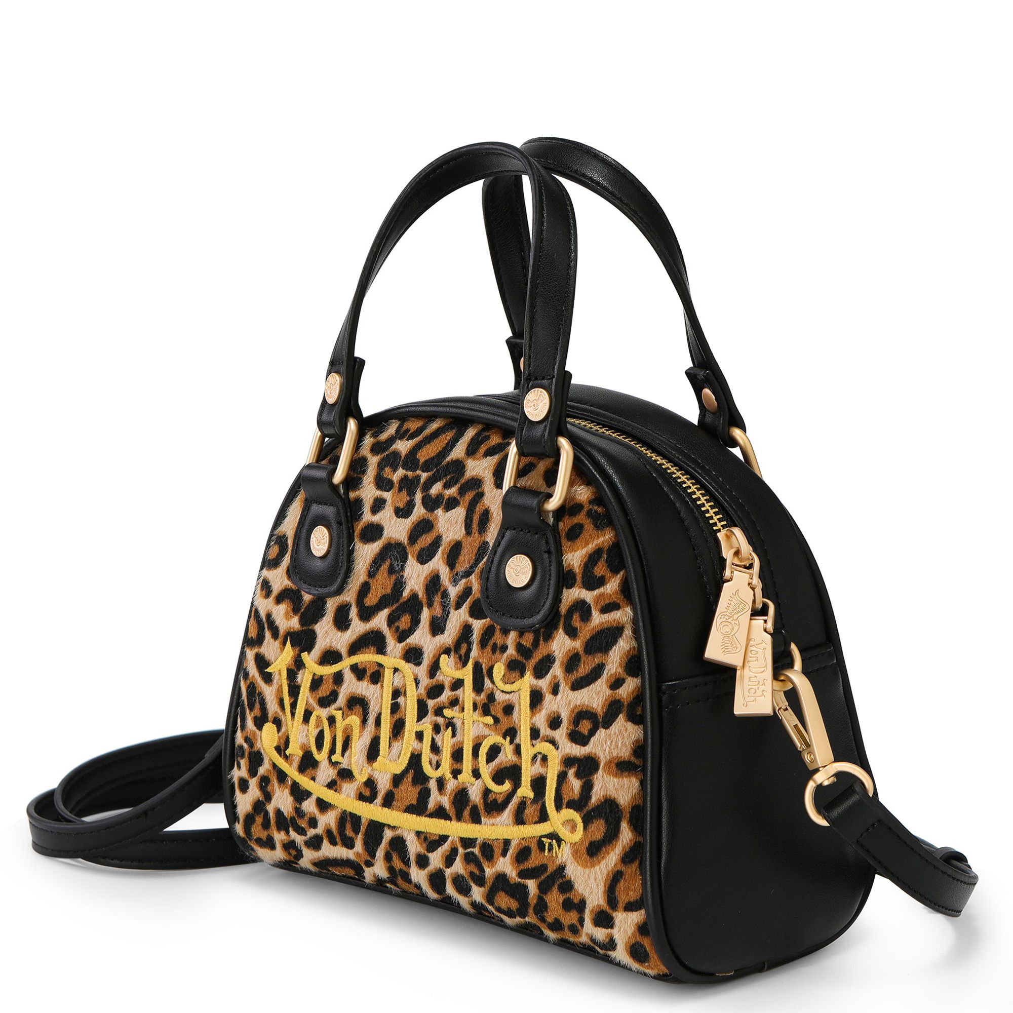 VONDUTCH Vegan Pony Hair Cheetah Bowling Bag VDBB-1001LEO - Shiekh